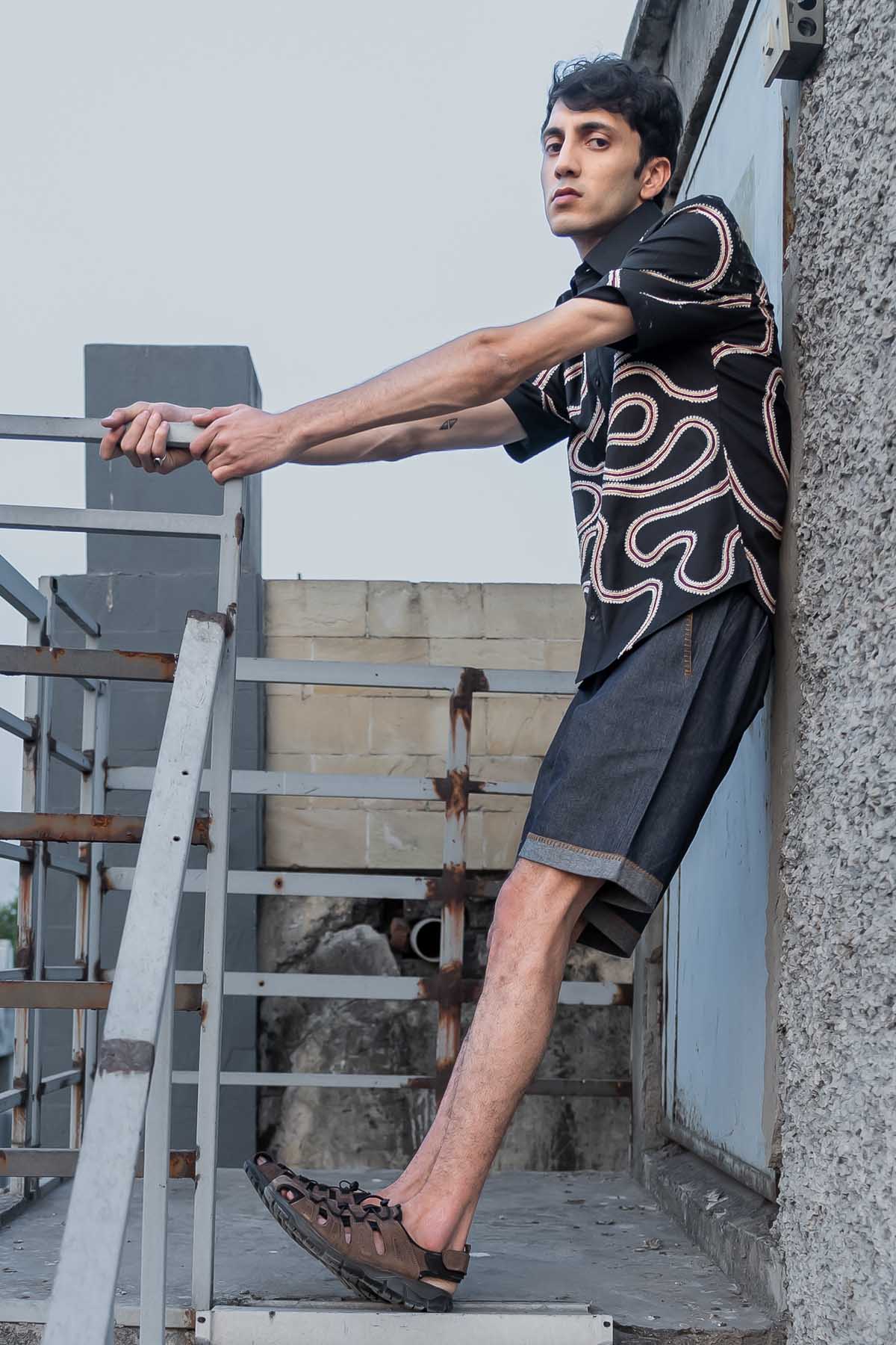 Turn-Up Fold Hem Shorts