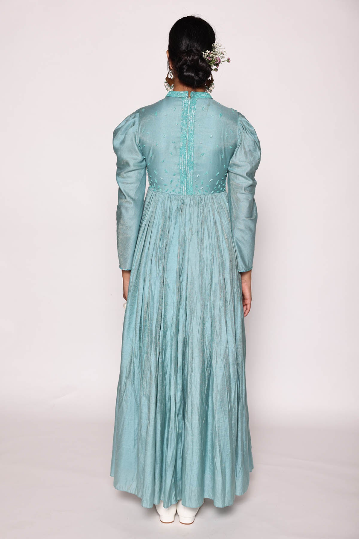 Turquoise Geometric Sequins Dress