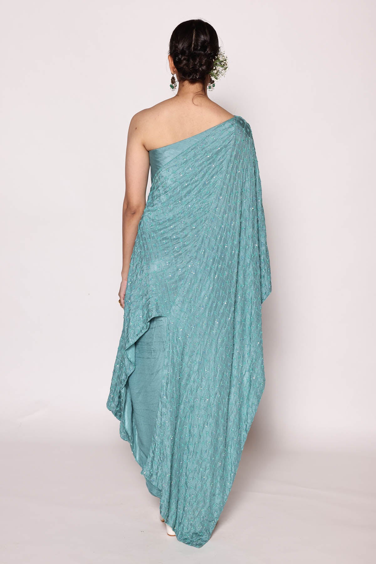 Turquoise One Shoulder Top & Pants