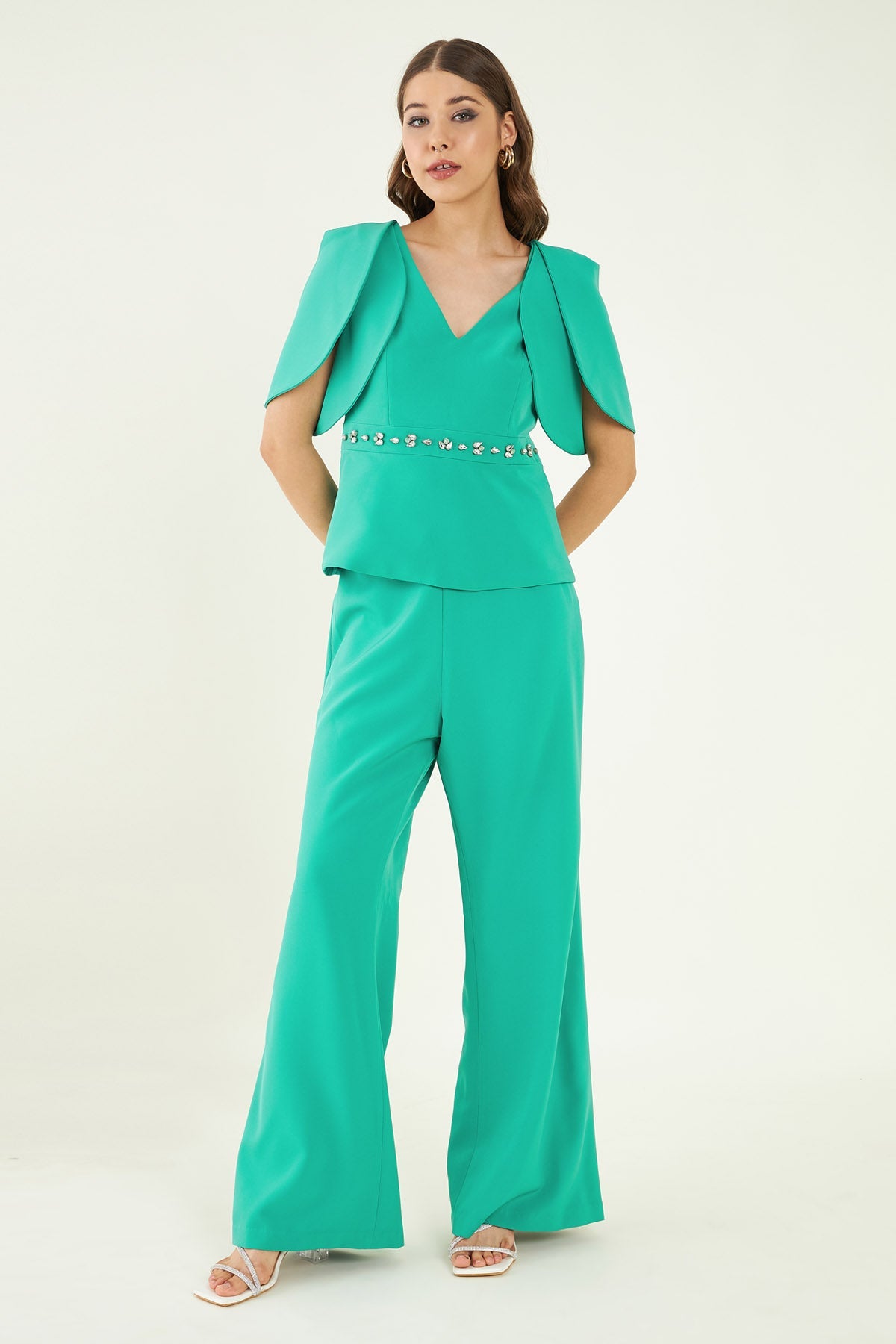 Buy Turquoise Belted Co-ord Set Online