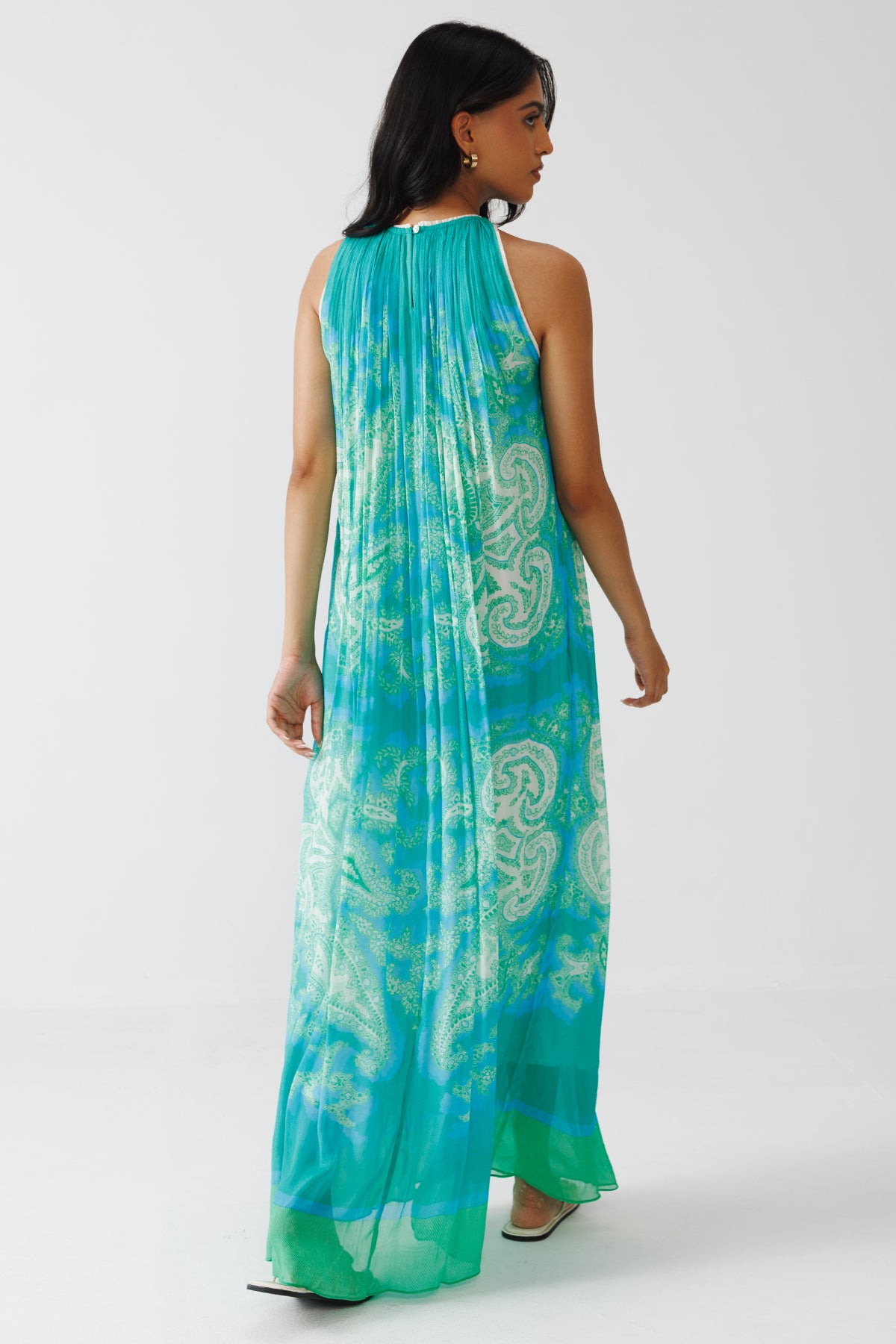 Turquoise Paisley Printed Dress