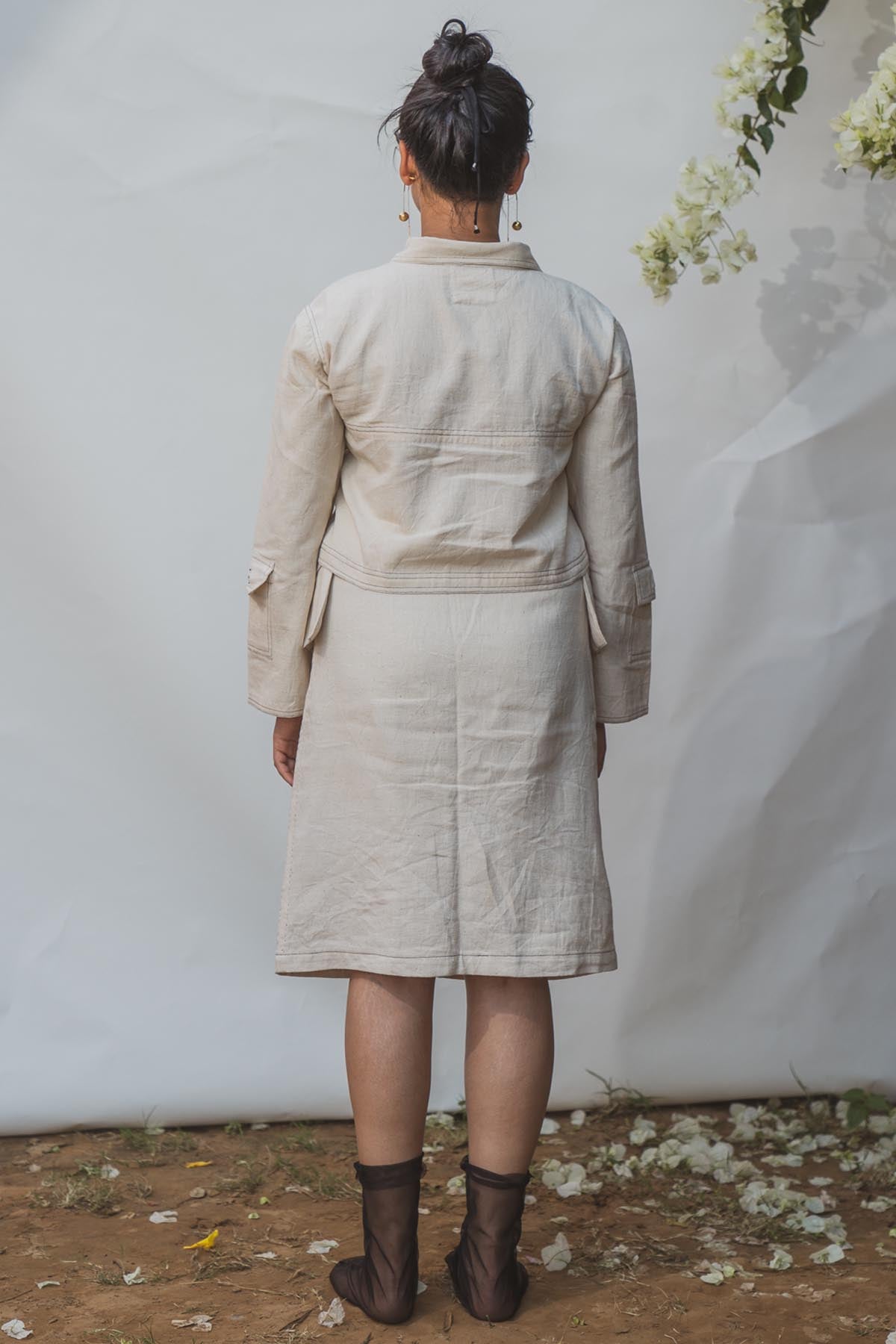 Twill Kora Front Slit Skirt