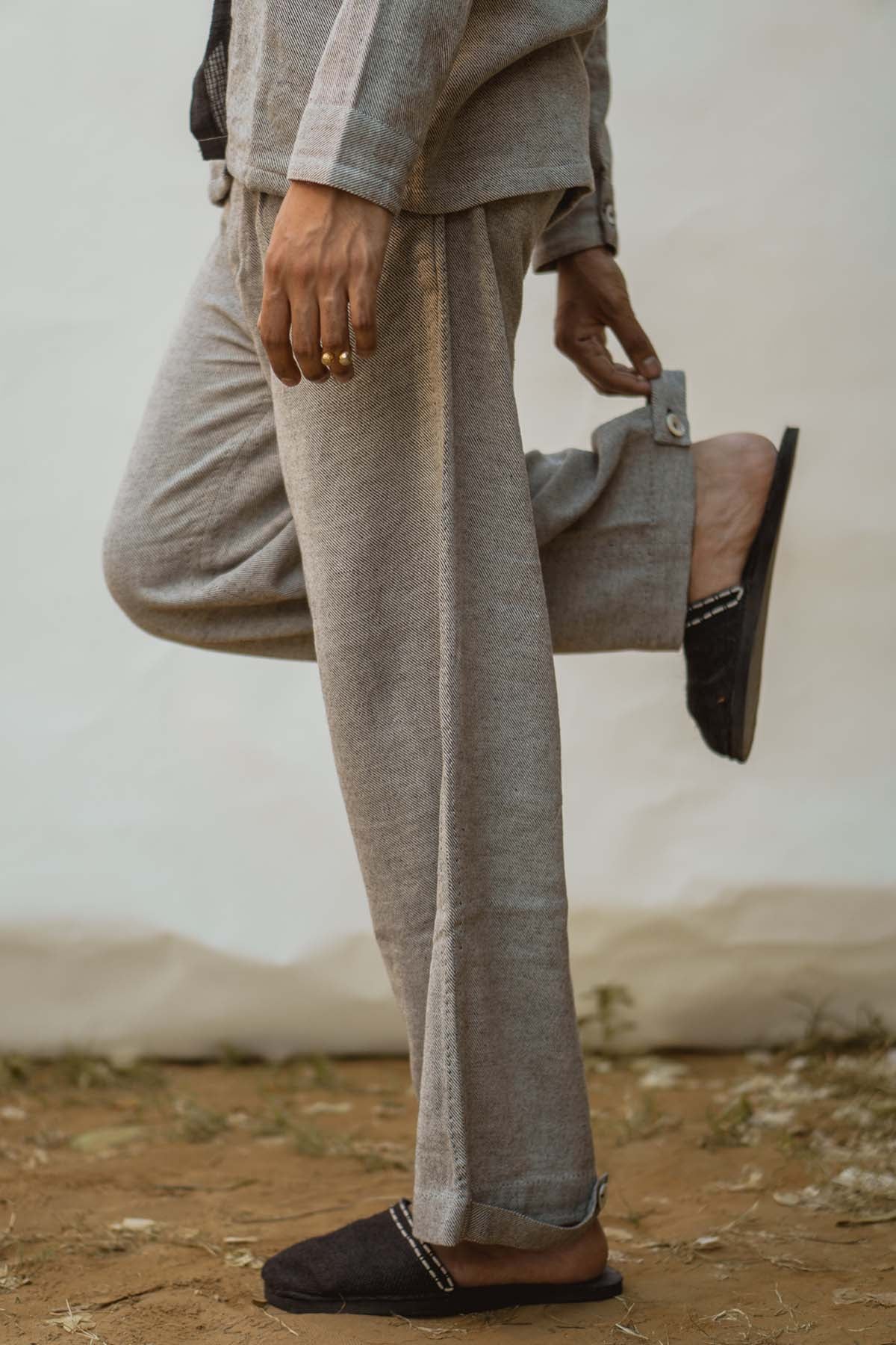 Twill Weave Tapered Pants