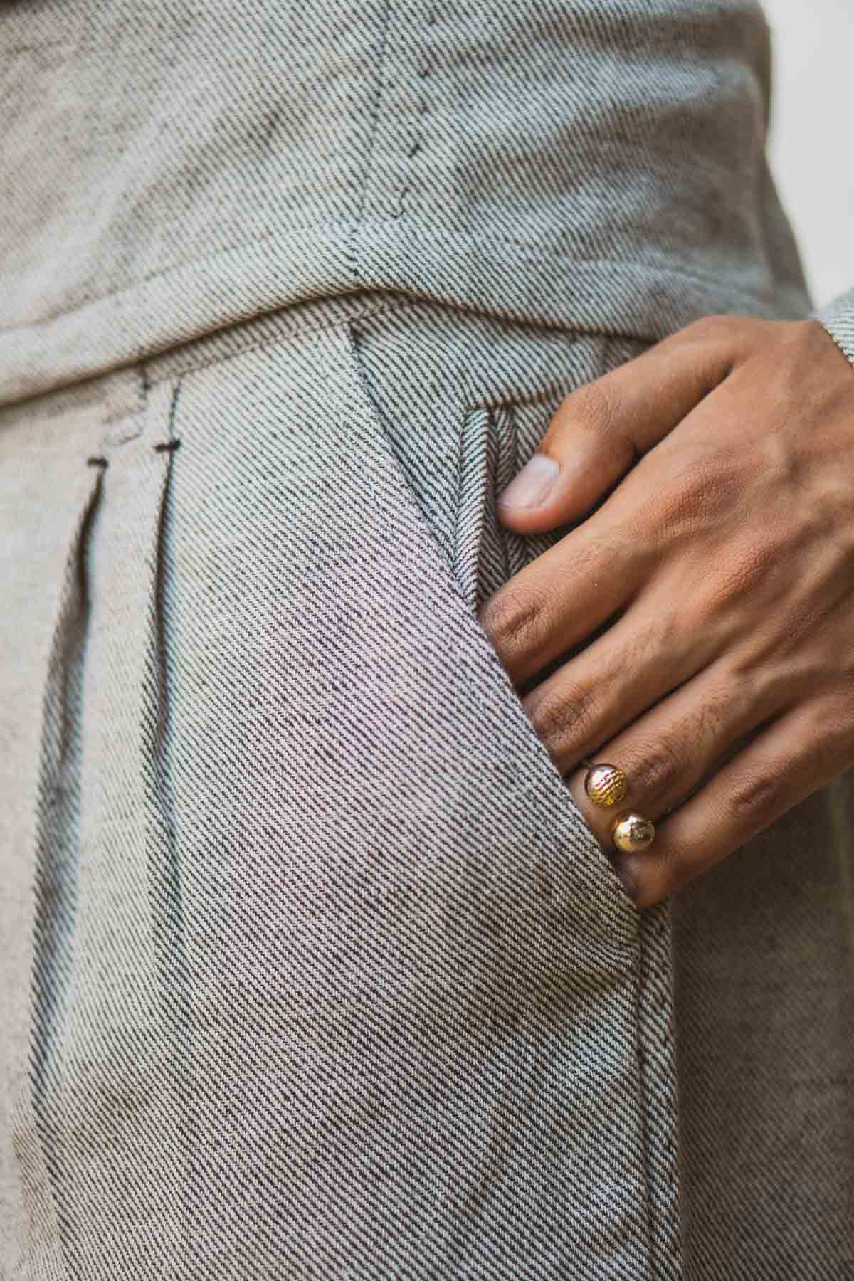 Twill Weave Tapered Pants