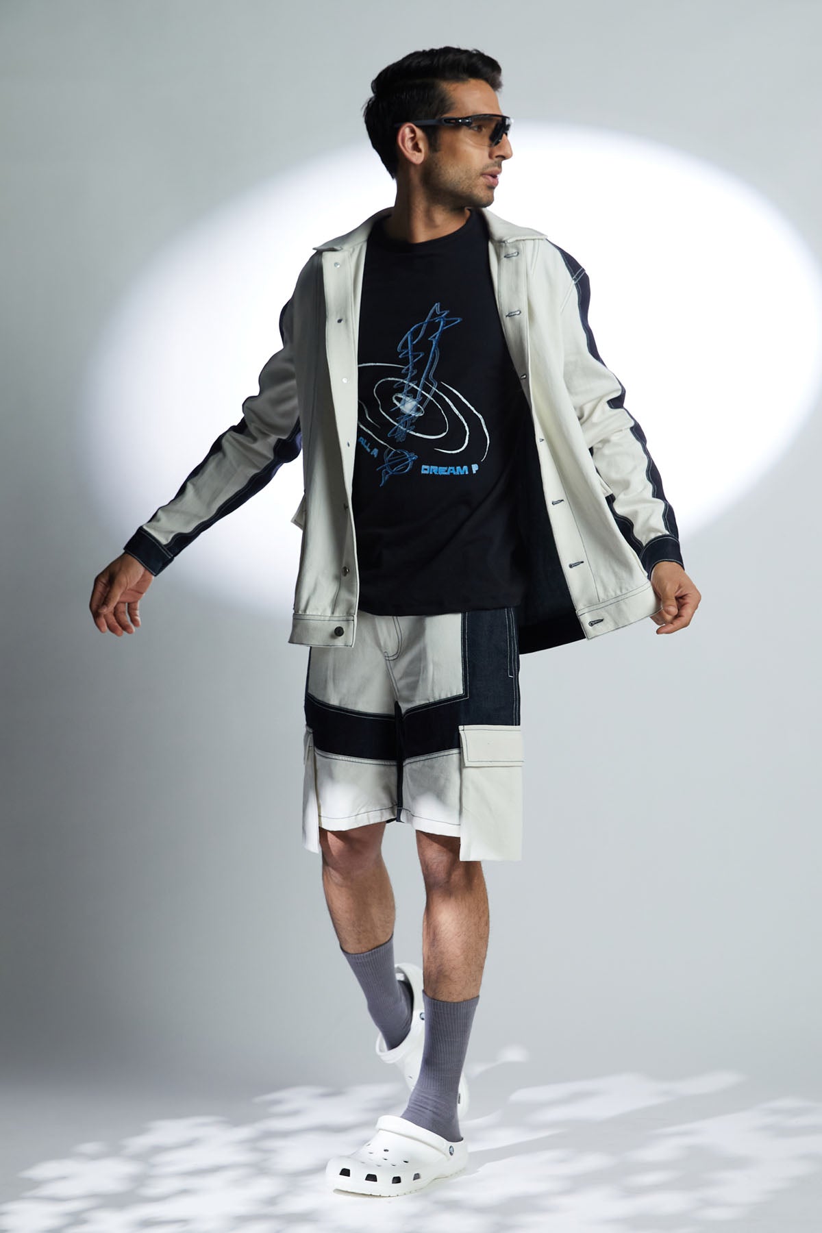 Two Tone Denim Shorts