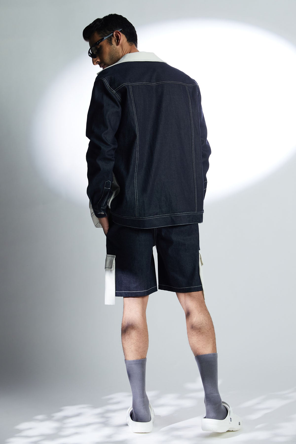 Two Tone Denim Shorts