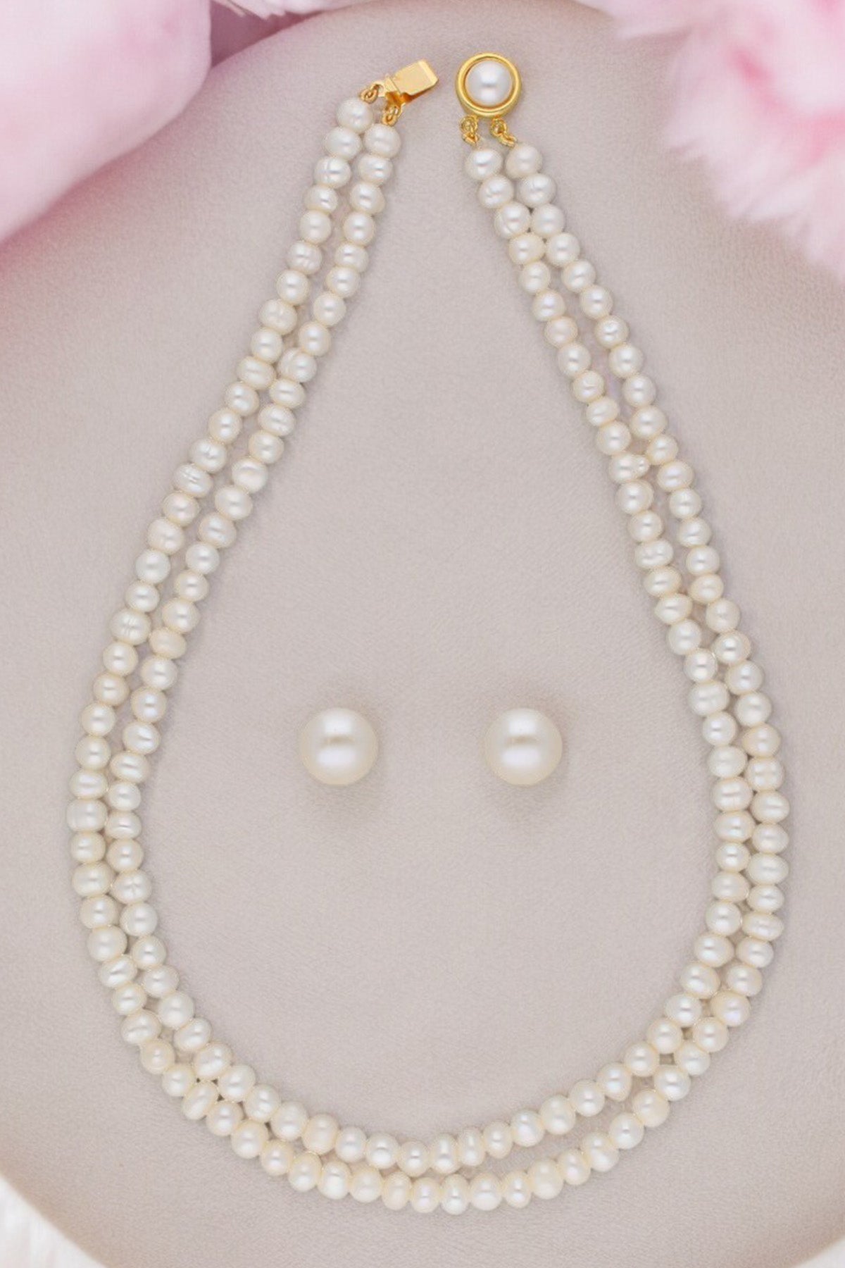 Buy Two Line Yellow Jewellery Set for women by J Pearls online available at scrollnshops