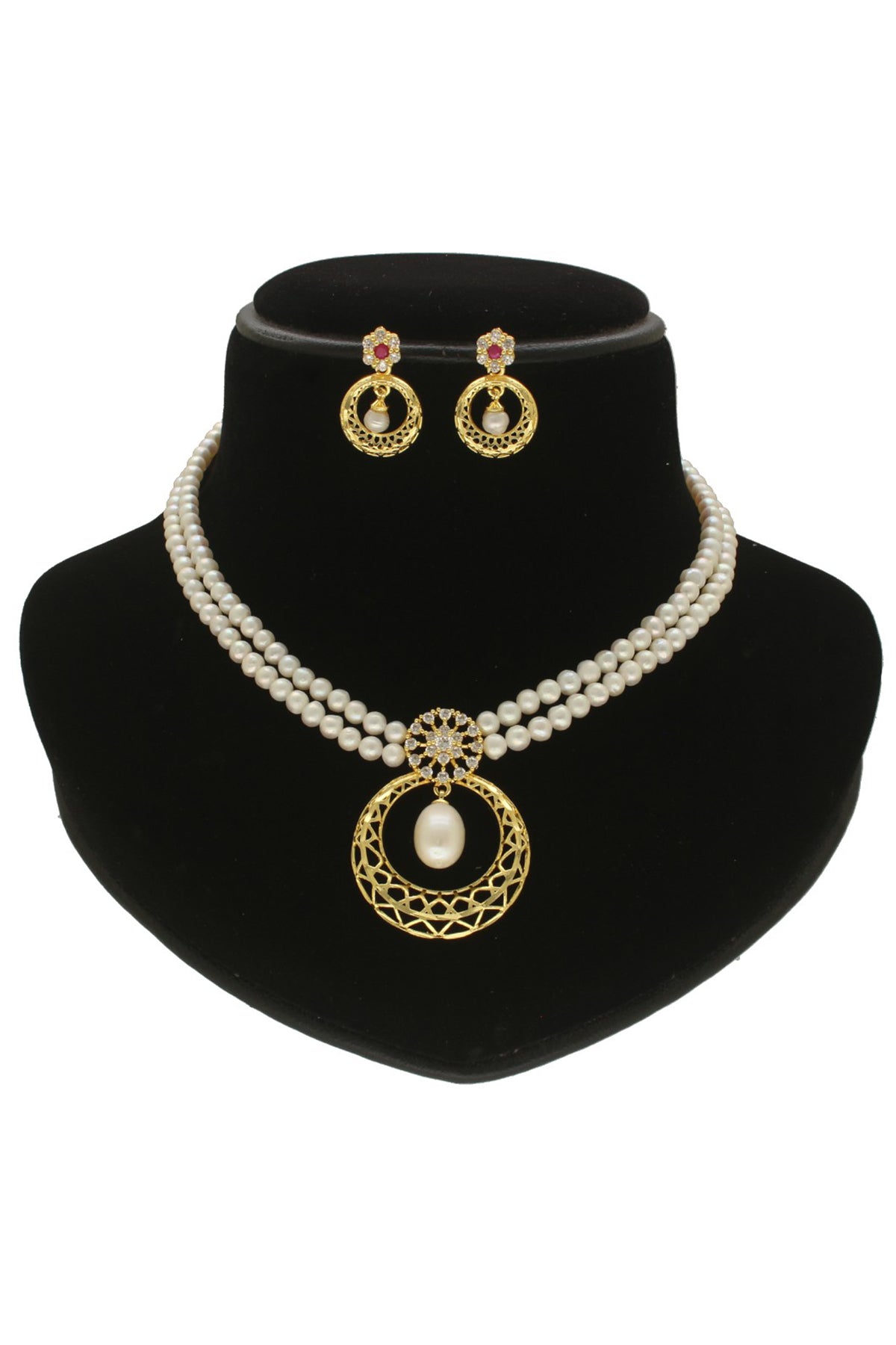 Two Lines Pearl Jewellery Set