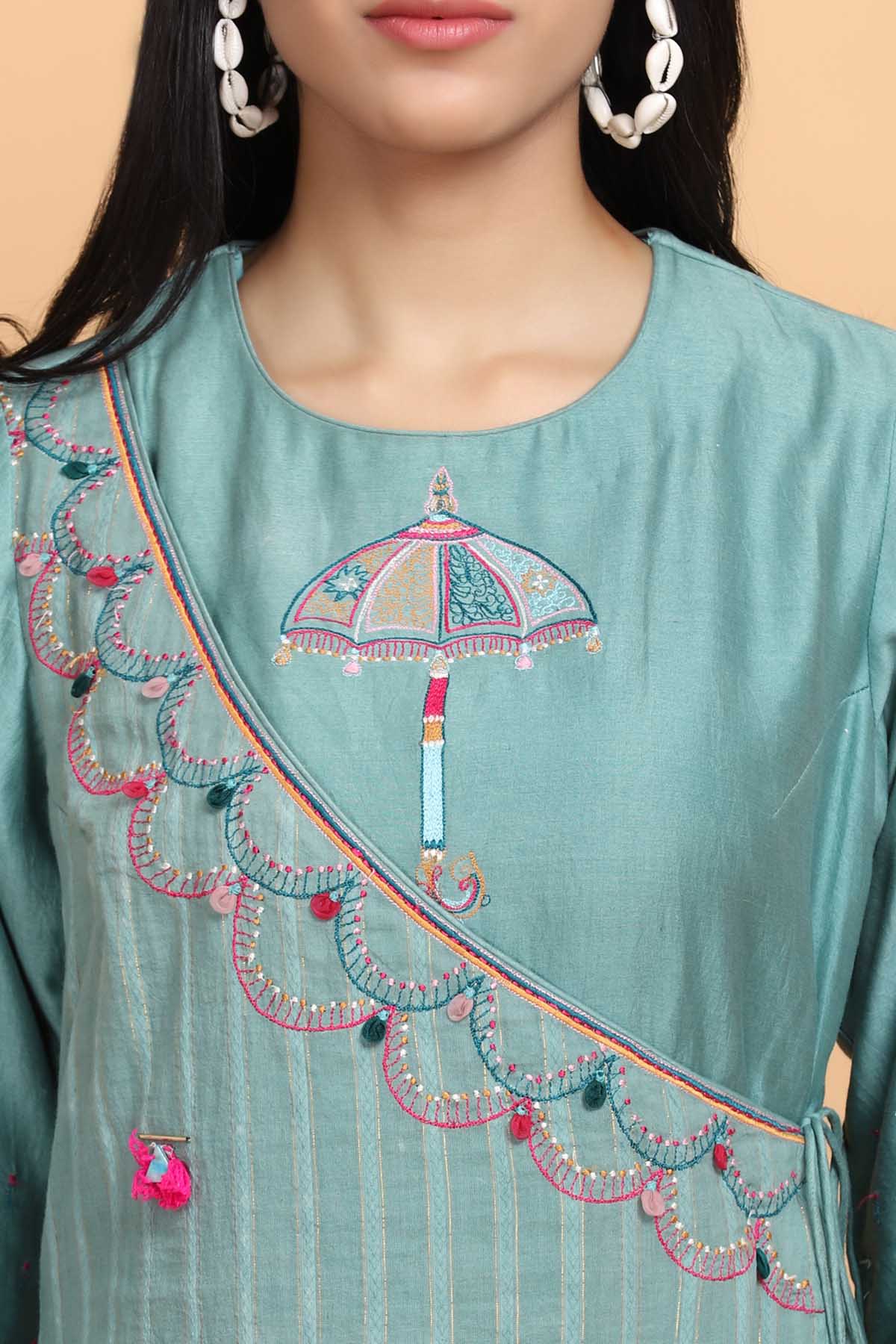 Umbrella Embroidered Kurta Set