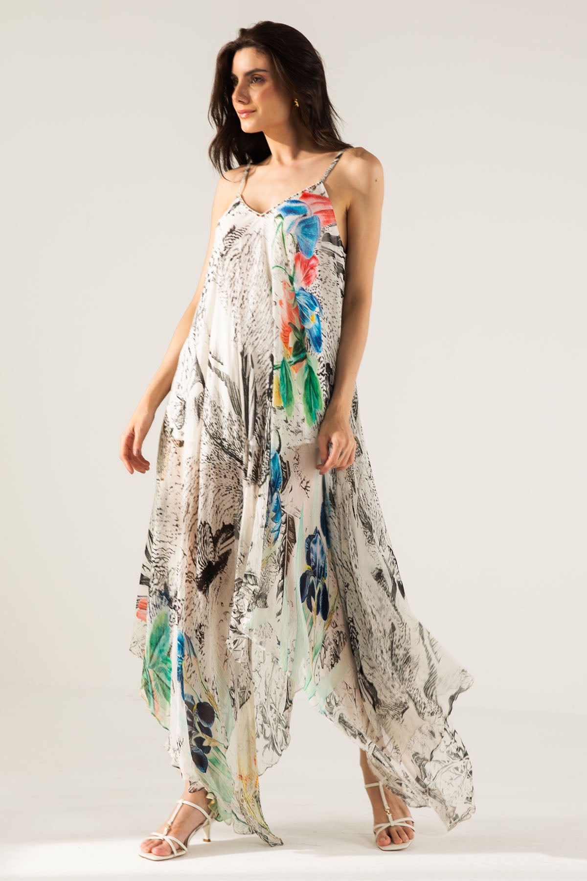 V-Cami Asymmetric Long Dress