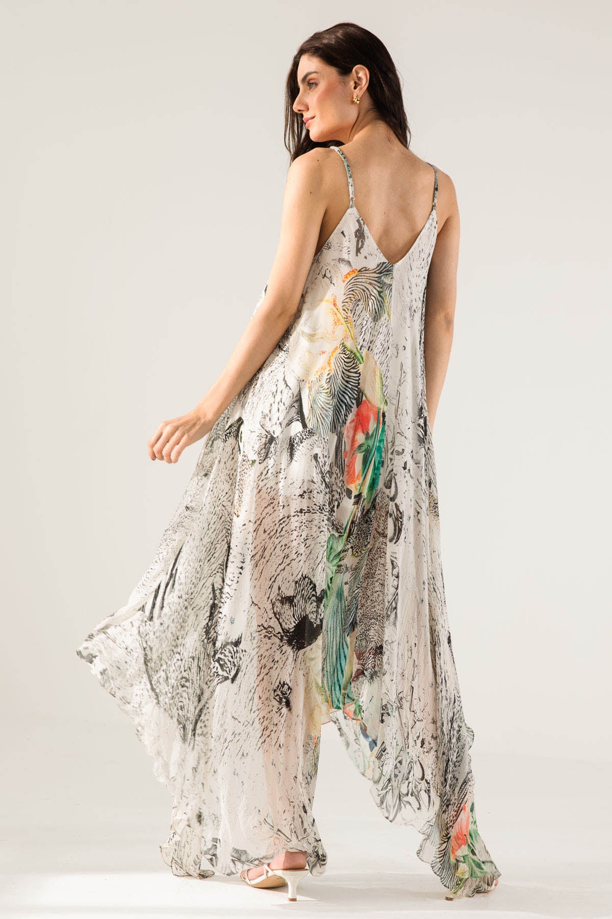 V-Cami Asymmetric Long Dress