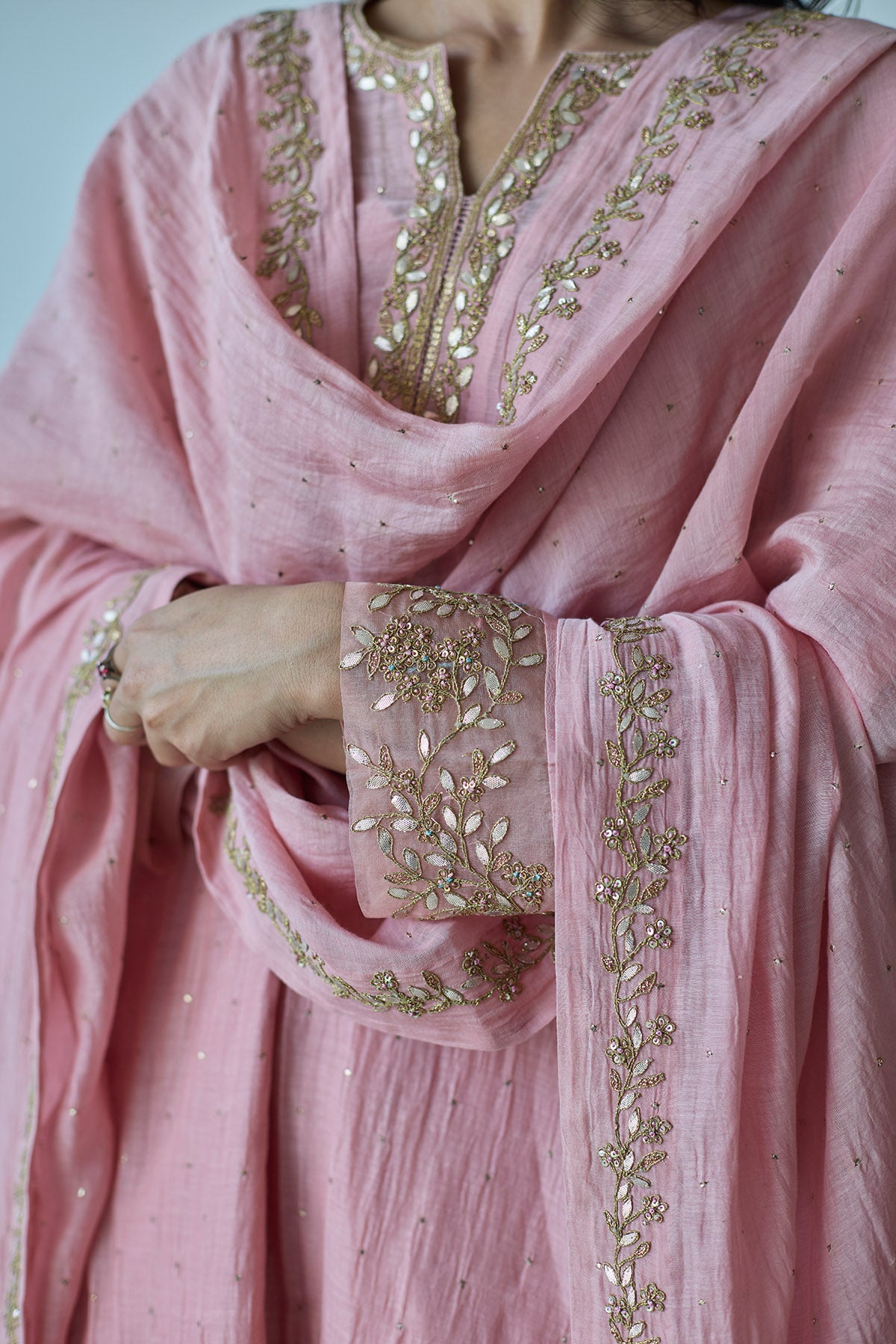 Veil Embroidered Short Kurta Set