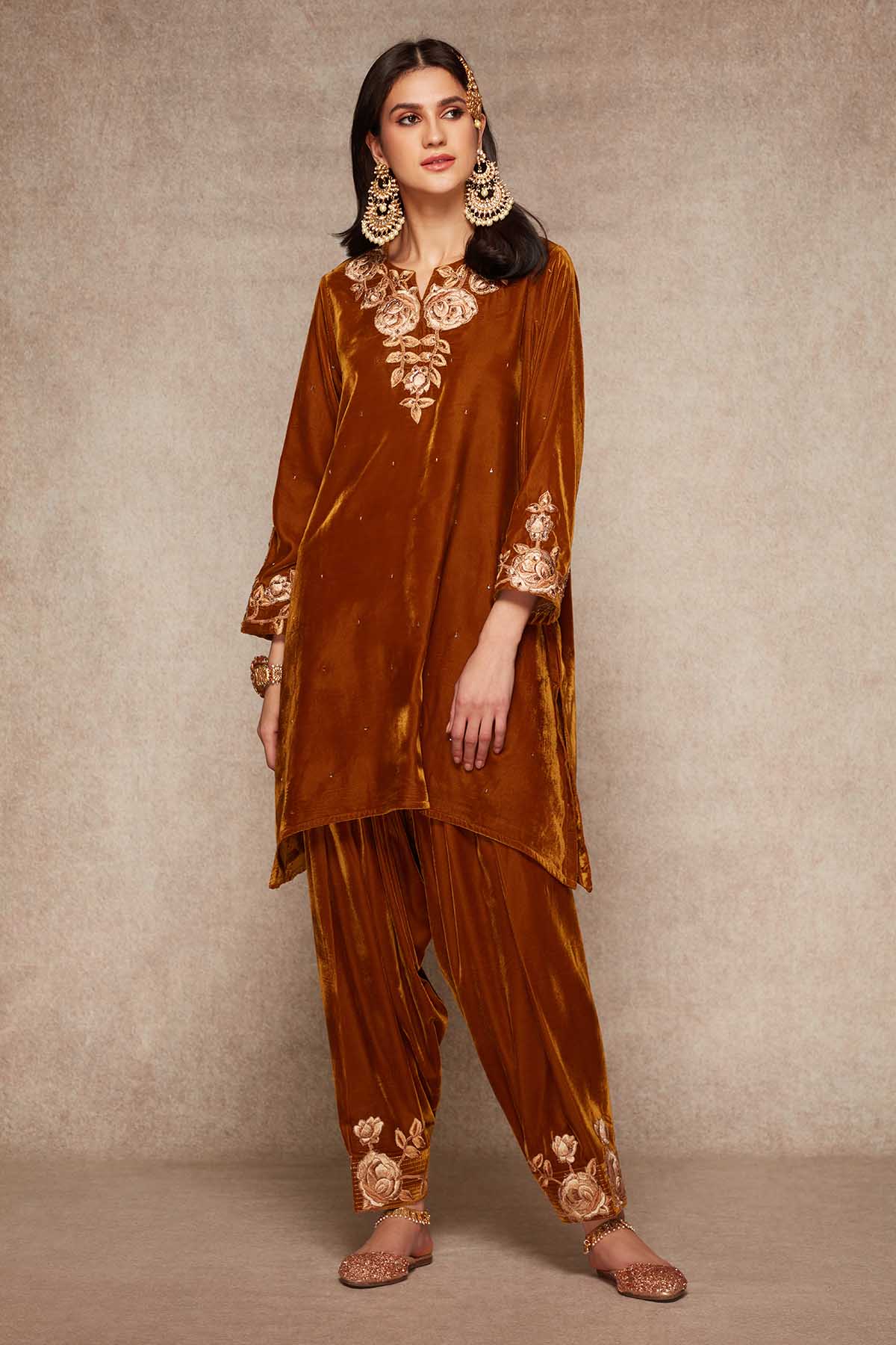 Velvet Embroidered Salwar Set