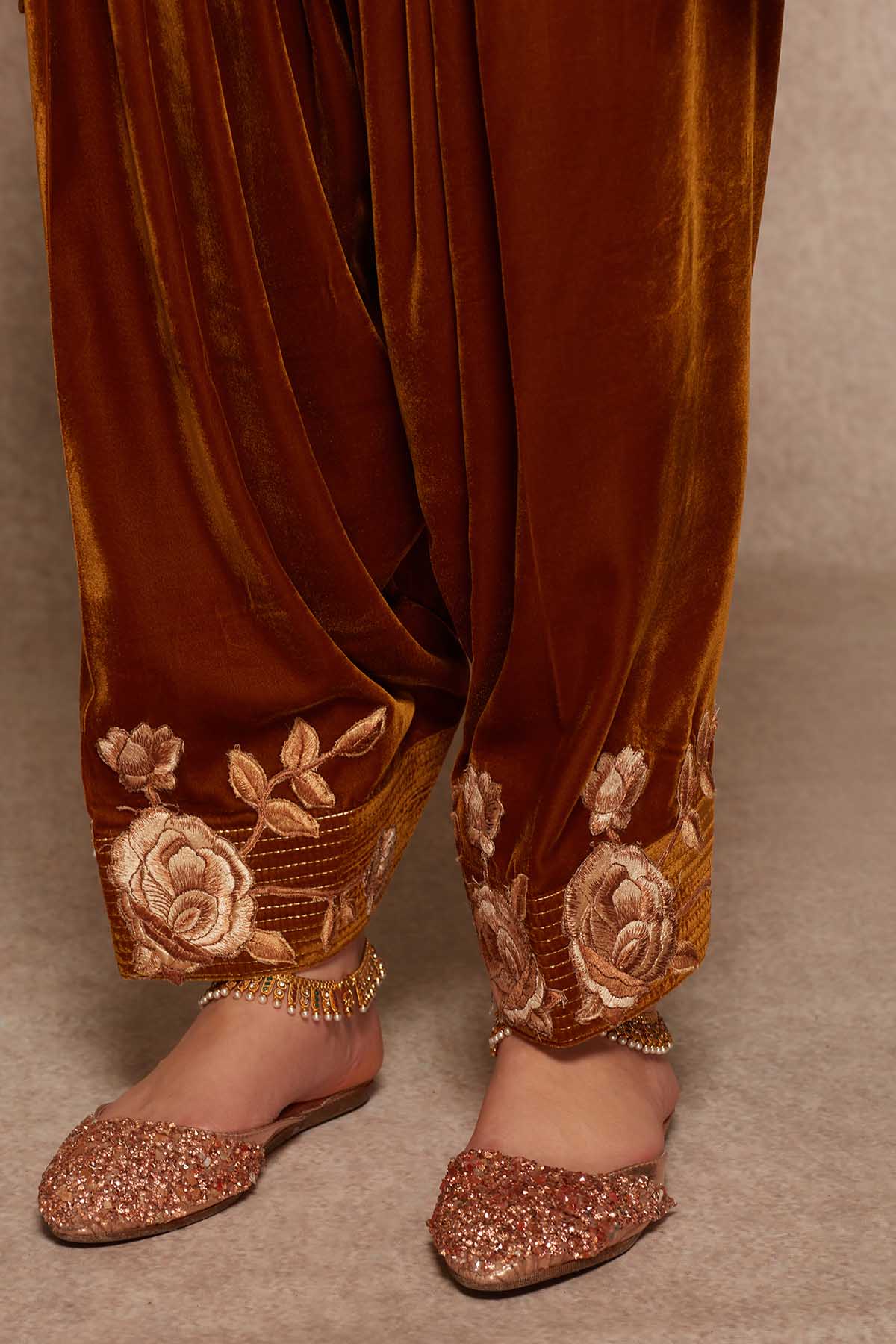Velvet Embroidered Salwar Set
