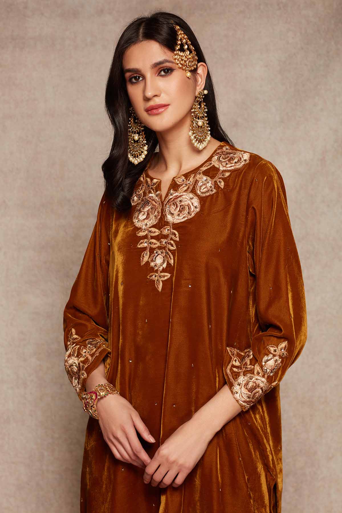 Velvet Embroidered Salwar Set