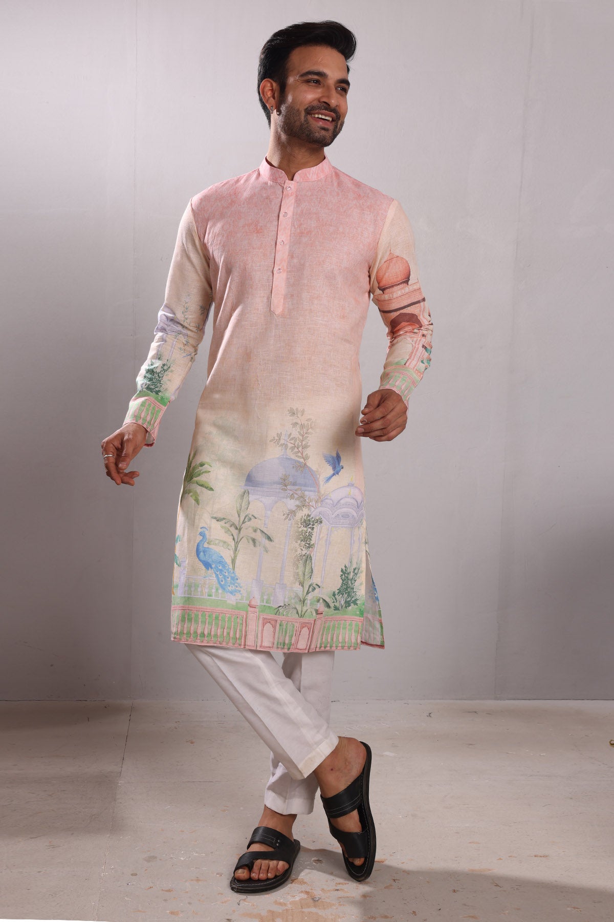 Vintage Scenery Printed Kurta
