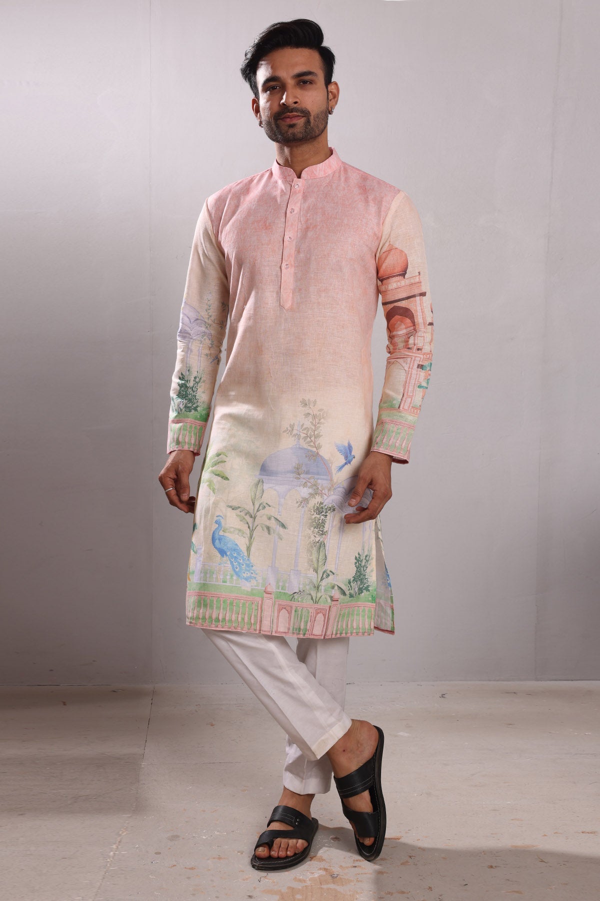 Buy Vintage Scenery Printed Kurta by SNEHA B for men online at ScrollnShops