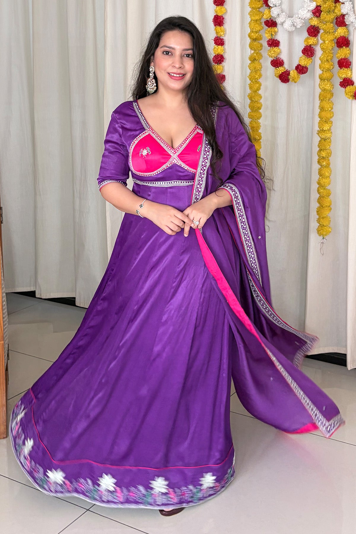 Violet Choli Style Anarkali Set