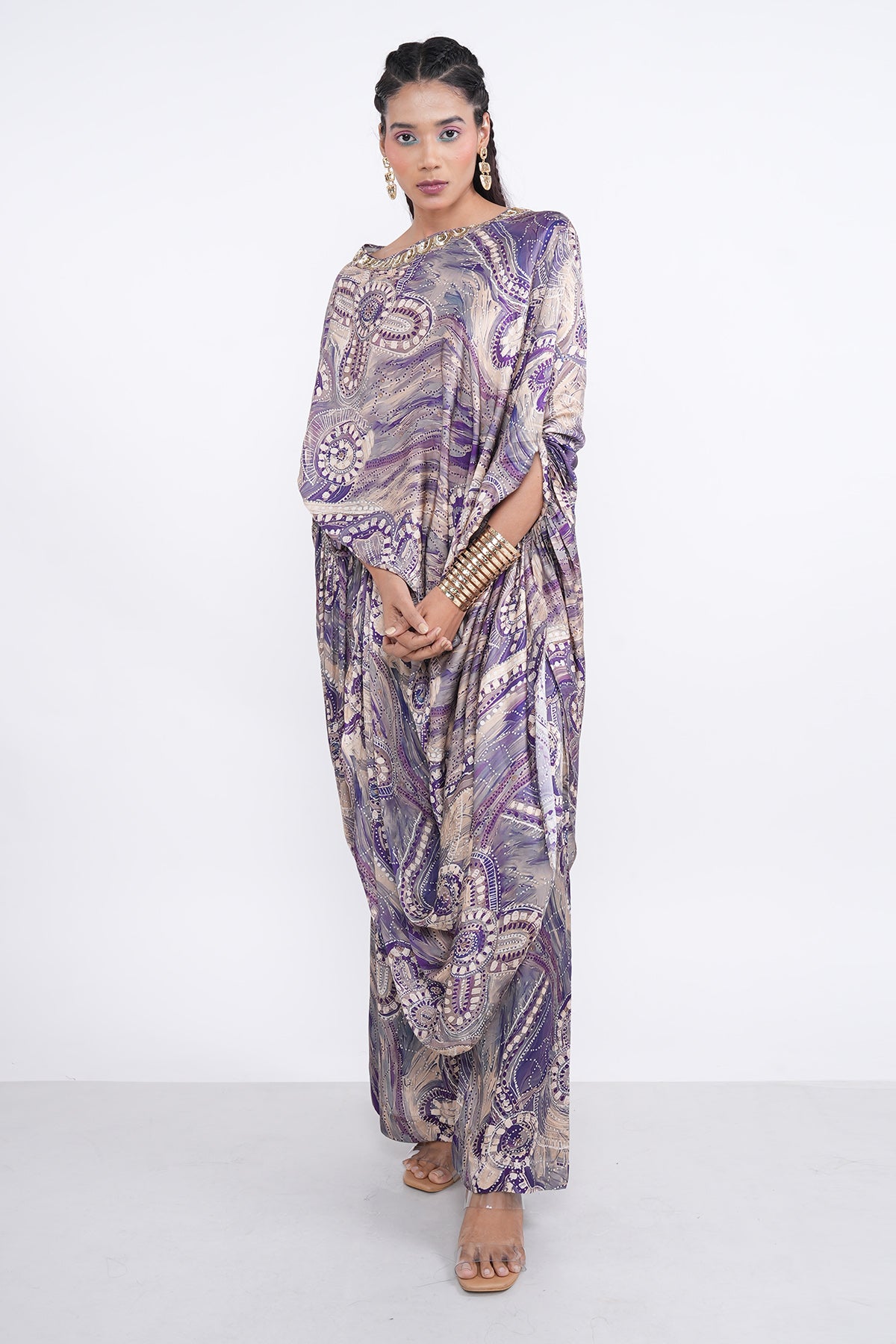Violet Cowl Drape Kurta & Pants