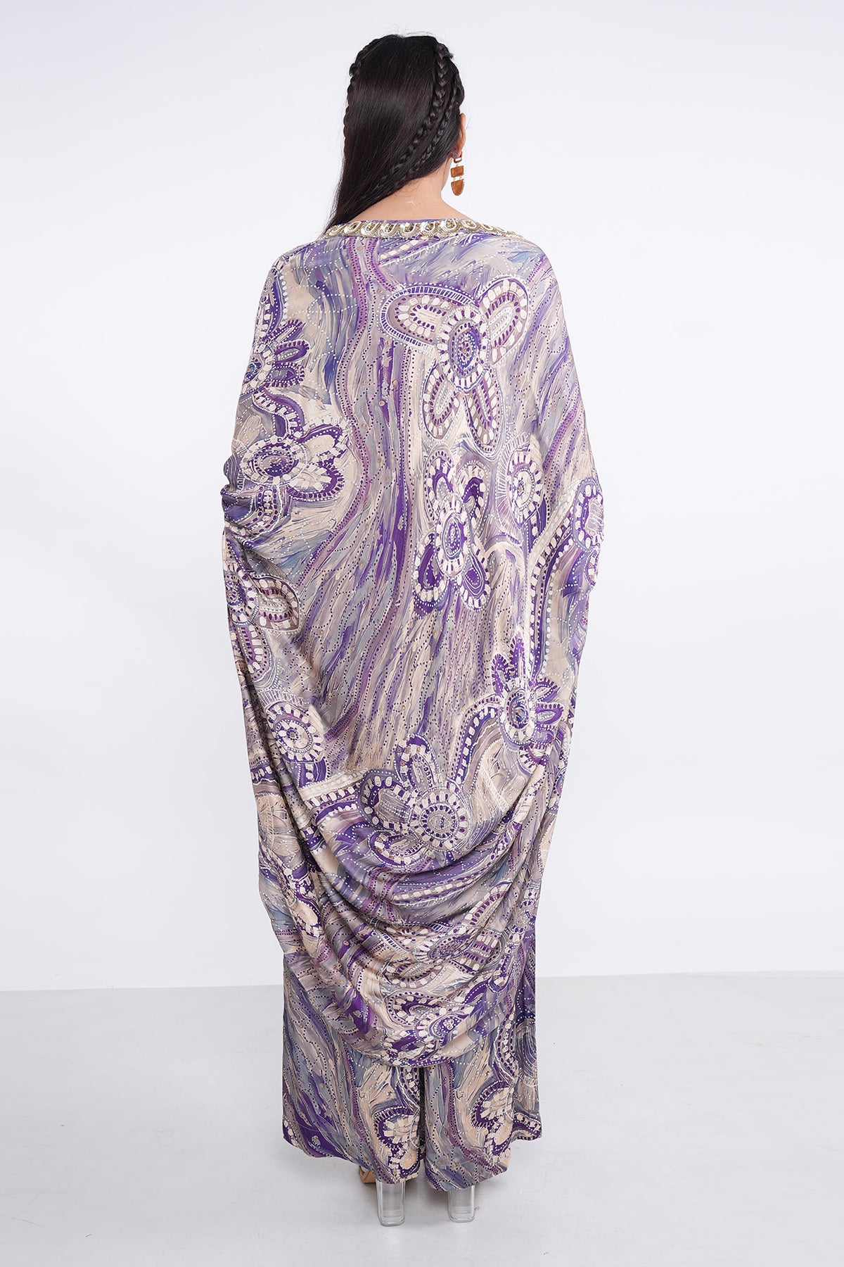 Violet Cowl Drape Kurta & Pants