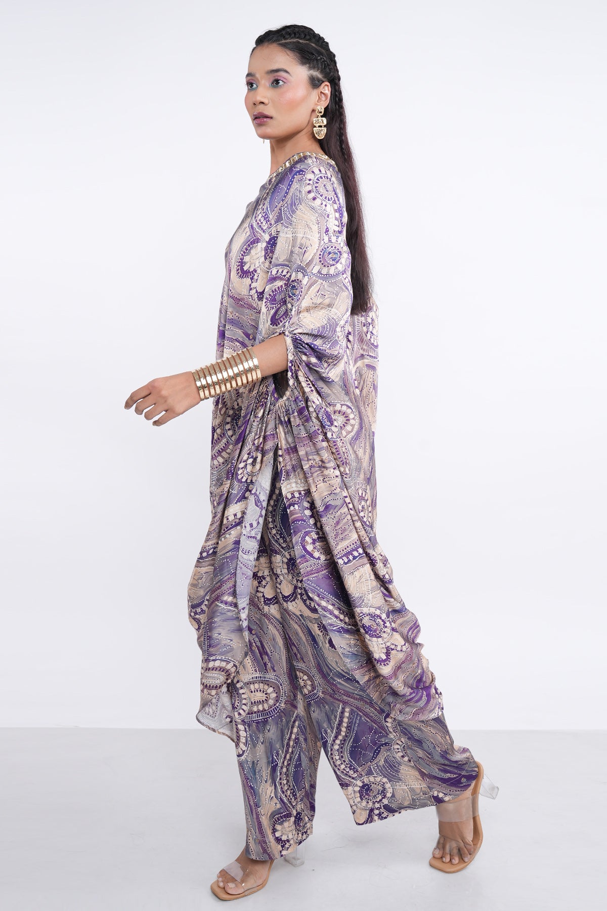 Violet Cowl Drape Kurta & Pants