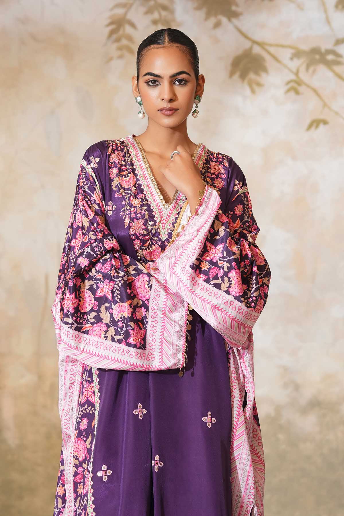 Violet Printed Kaftan & Pants