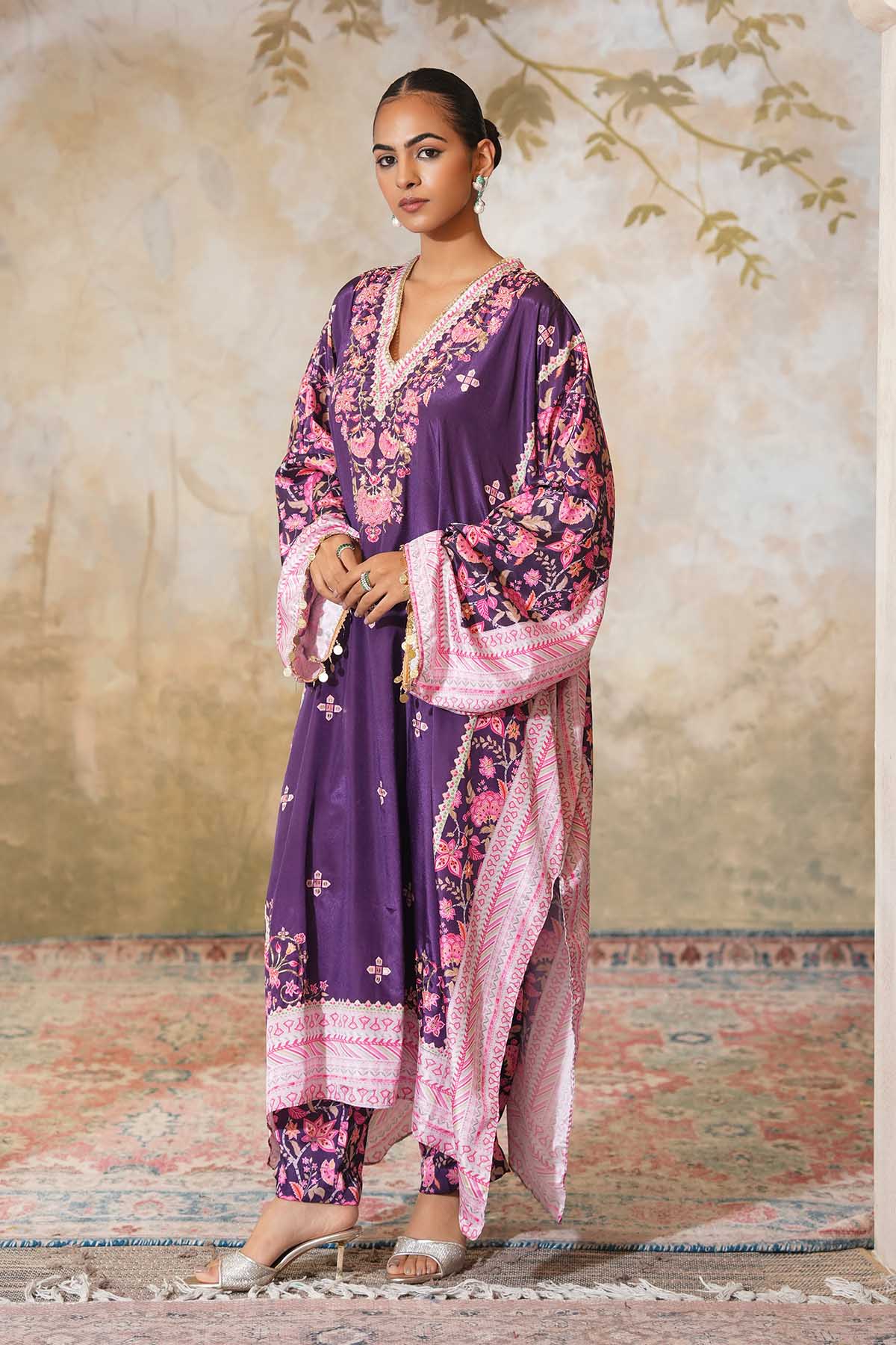 Violet Printed Kaftan & Pants