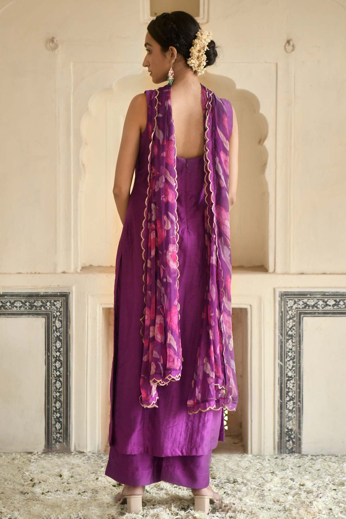 Violet Embellished Kurta Set