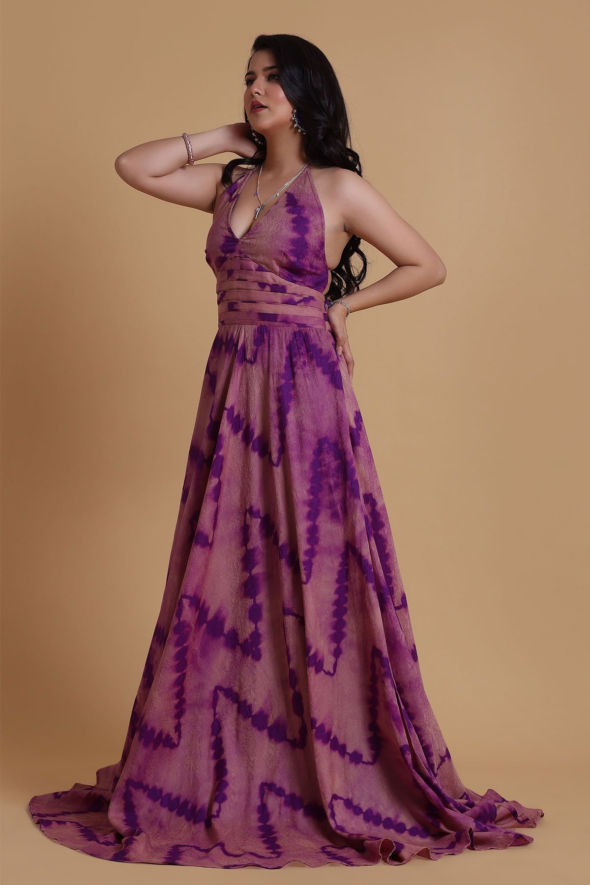 Buy Violet Halter Neck Maxi Dress by The House Of Shes for women online at ScrollnShops