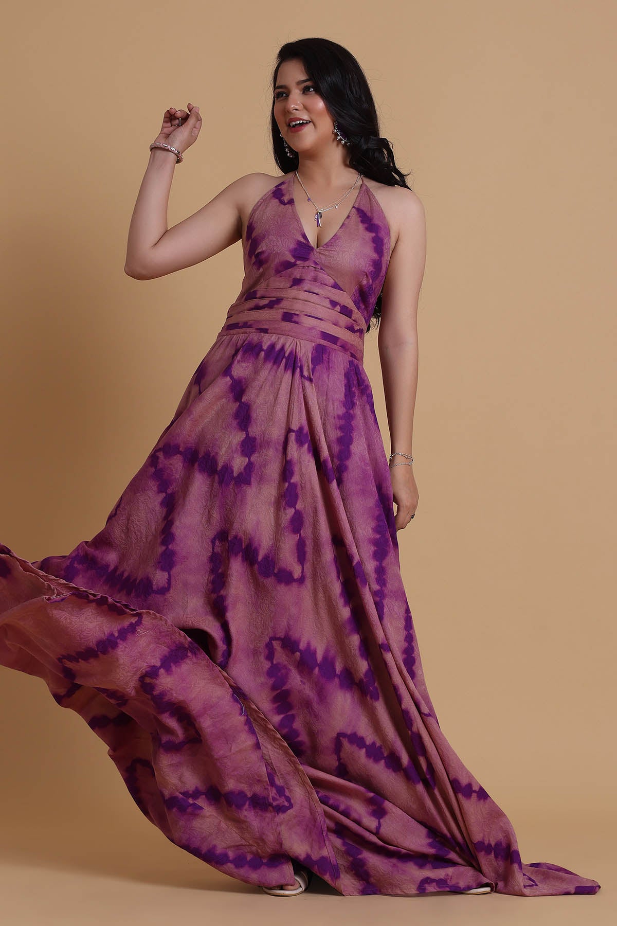 Violet Halter Neck Maxi Dress