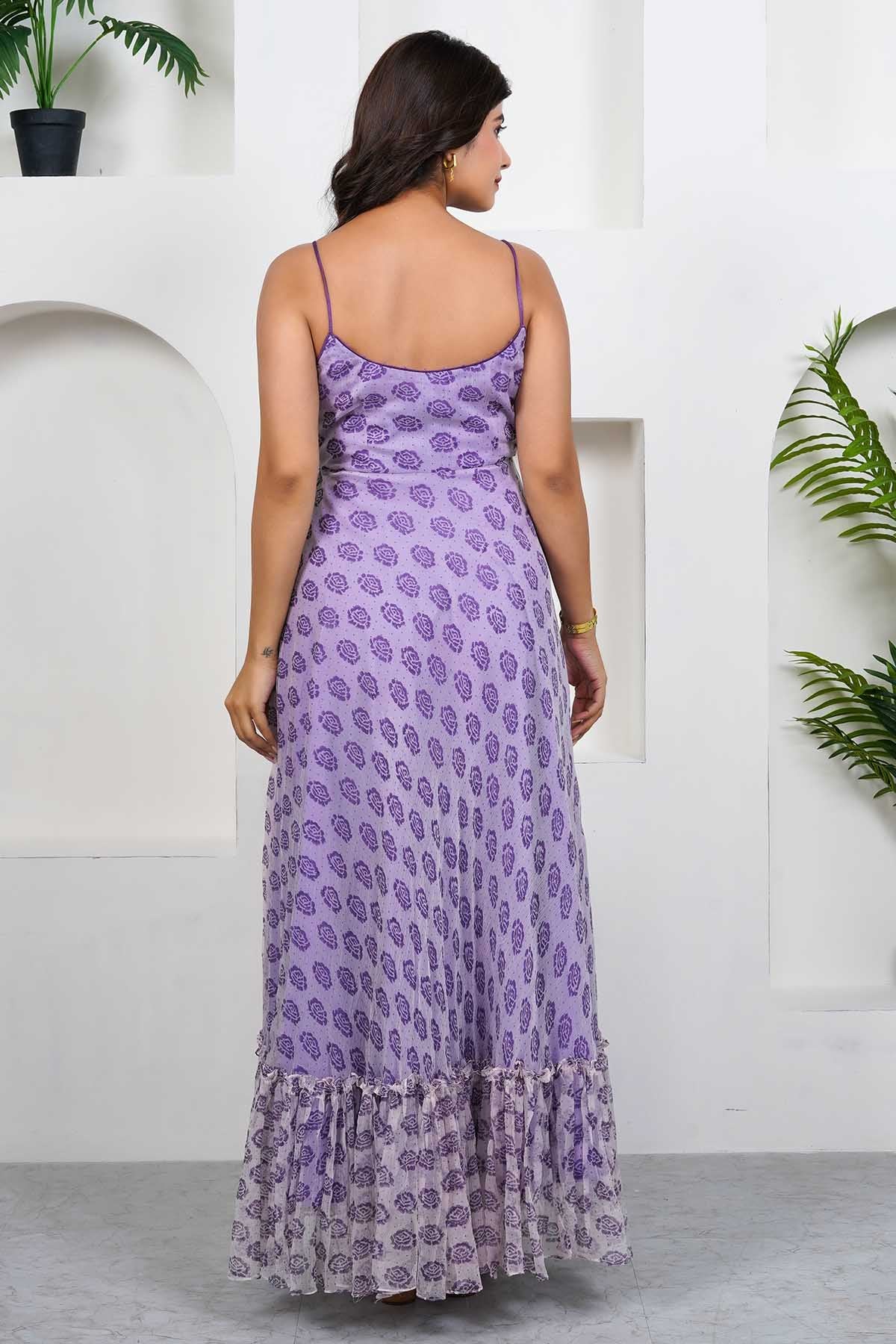 Violet Handblock Printed Dress