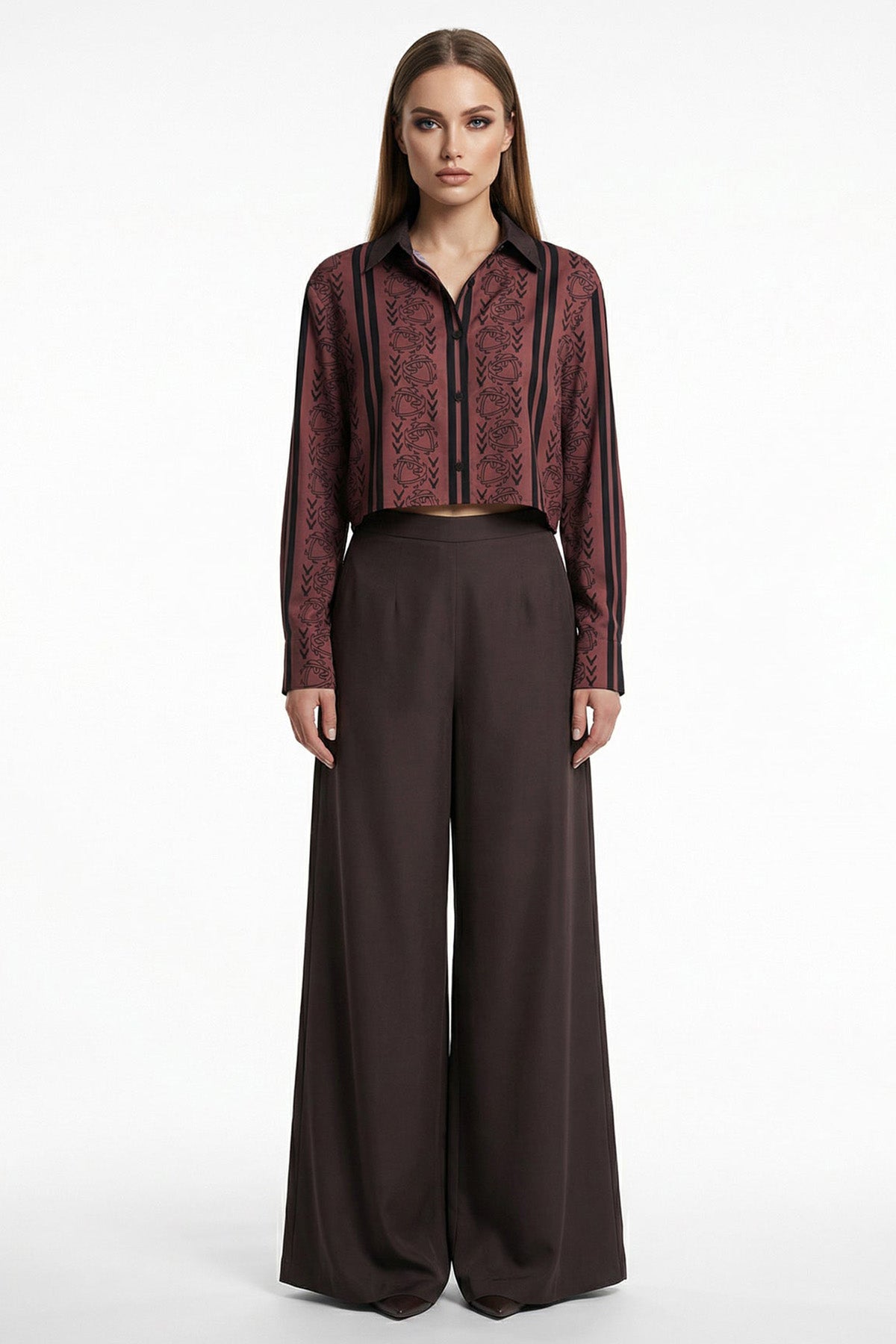 Buy Viscose Blend Red Crop Shirt for women by Tezhhomayaa online available at scrollnshops
