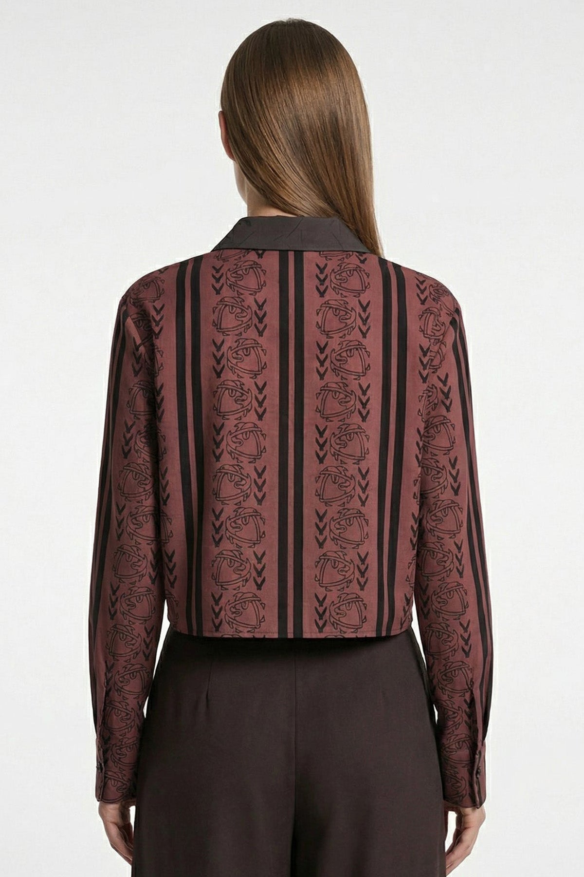 Viscose Blend Red Crop Shirt