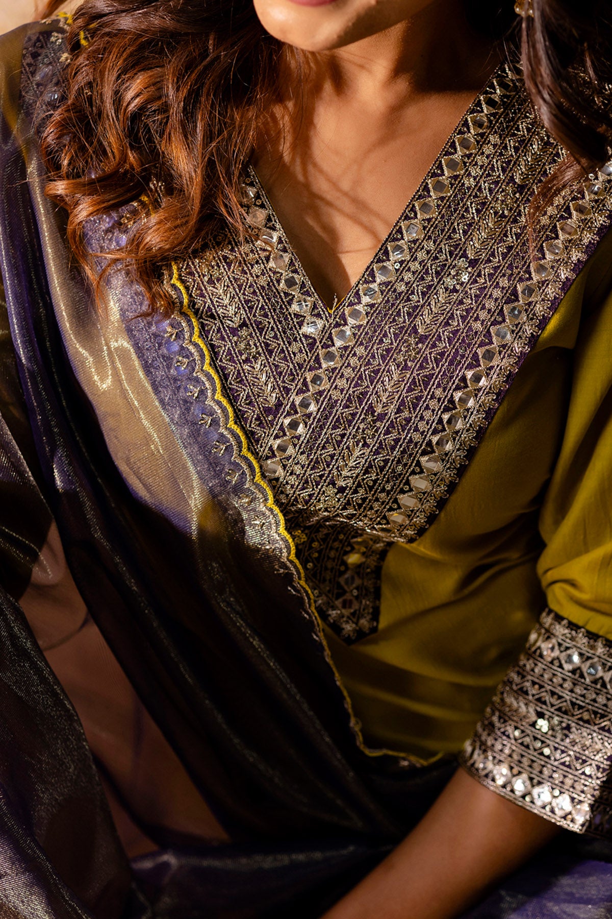 Viscose Rayon Lemon Kurta Set