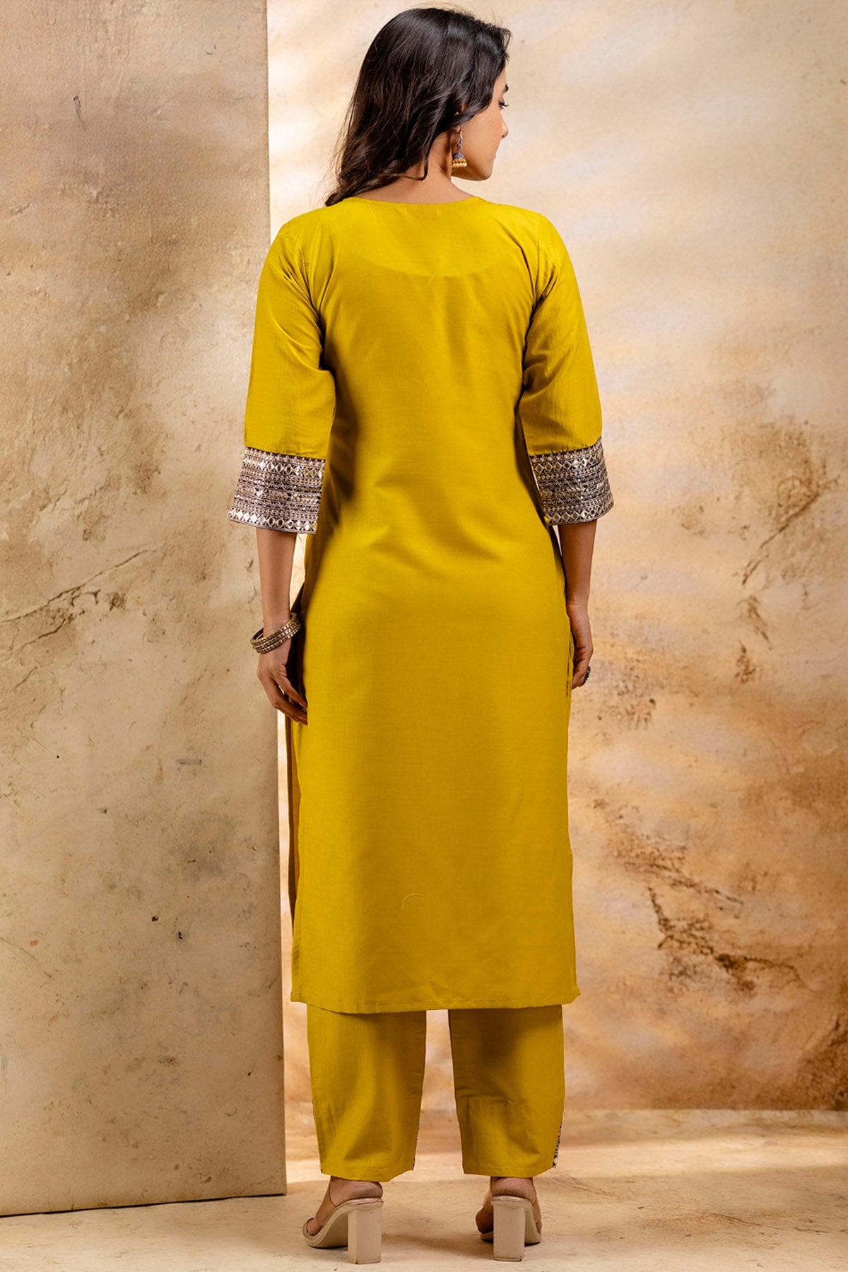 Viscose Rayon Lemon Kurta Set