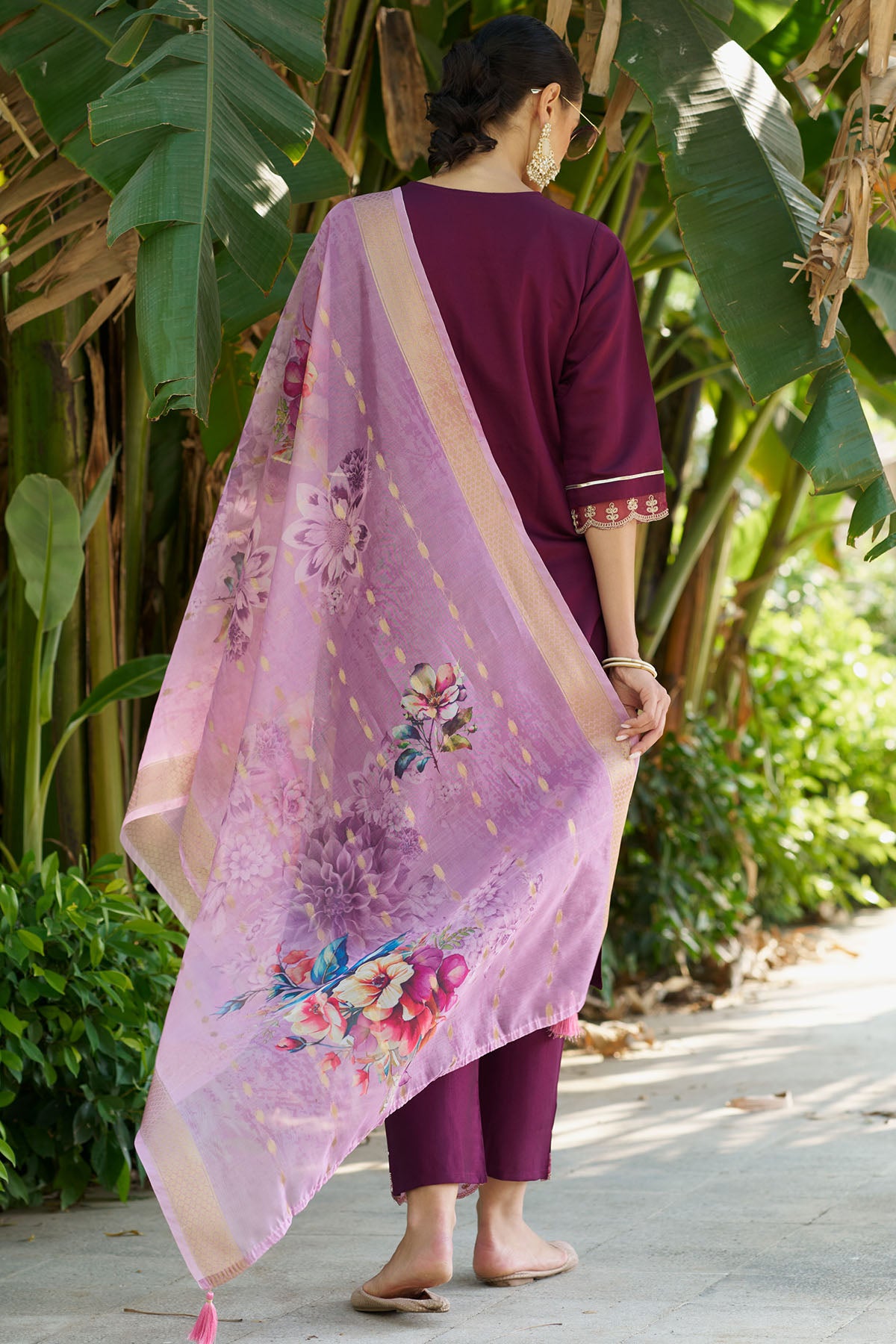 Viscose Rayon Purple Kurta Set