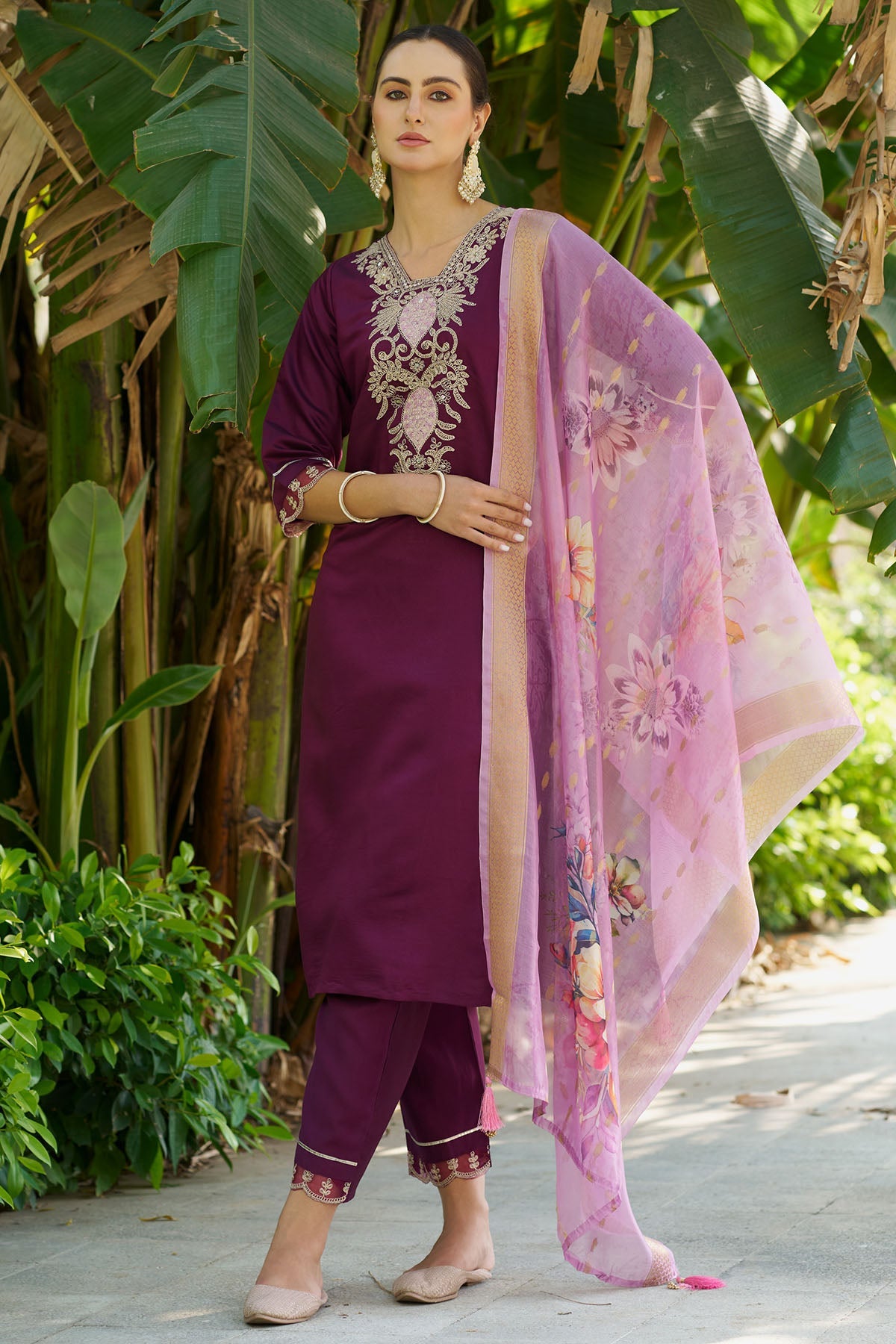 Buy Viscose Rayon Purple Kurta Set for women by Aastha Fashion online available at scrollnshops