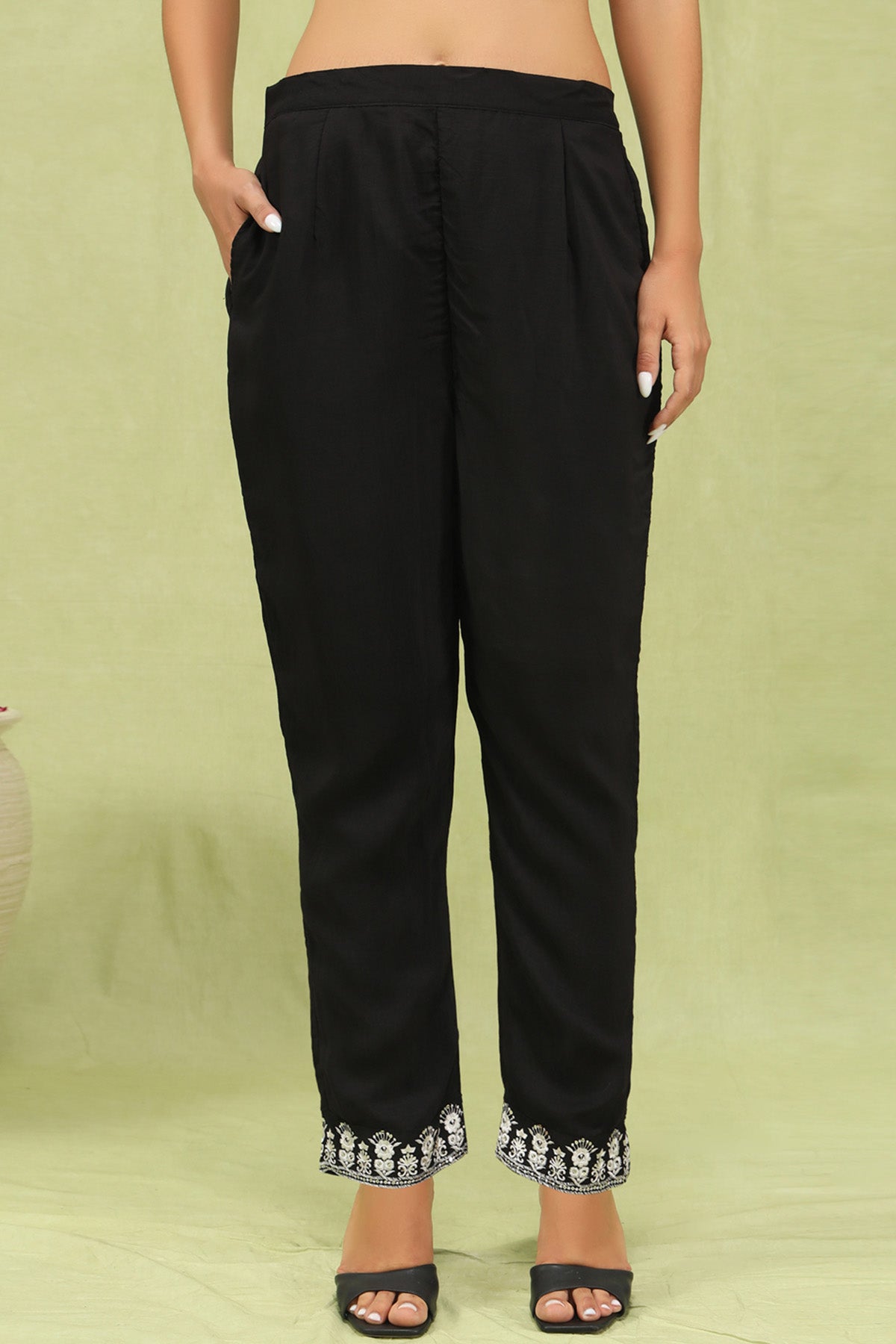 Viscose Roman Black Kurta Set