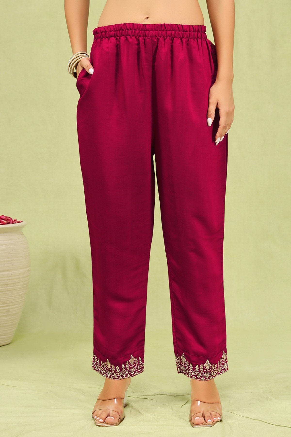 Viscose Roman Pink Kurta Set