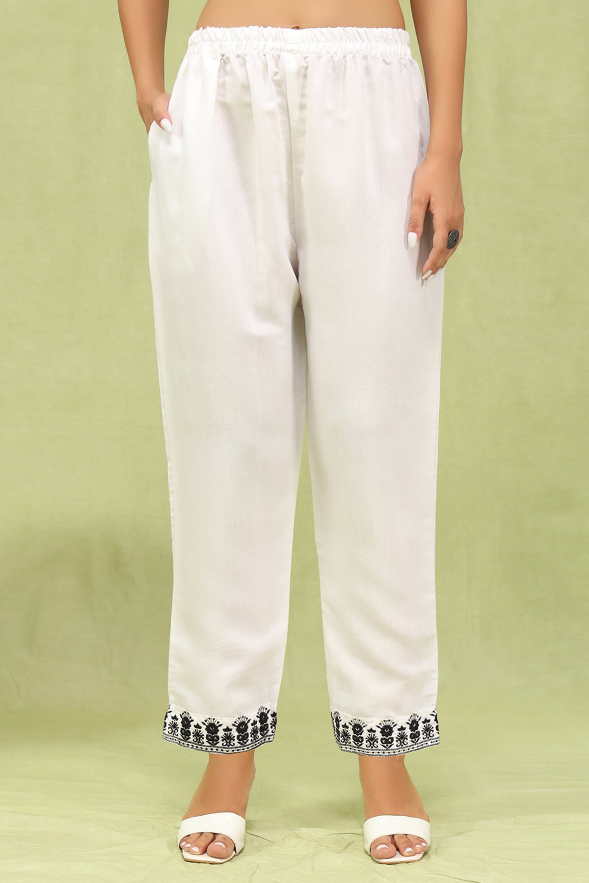 Viscose Roman White Kurta Set