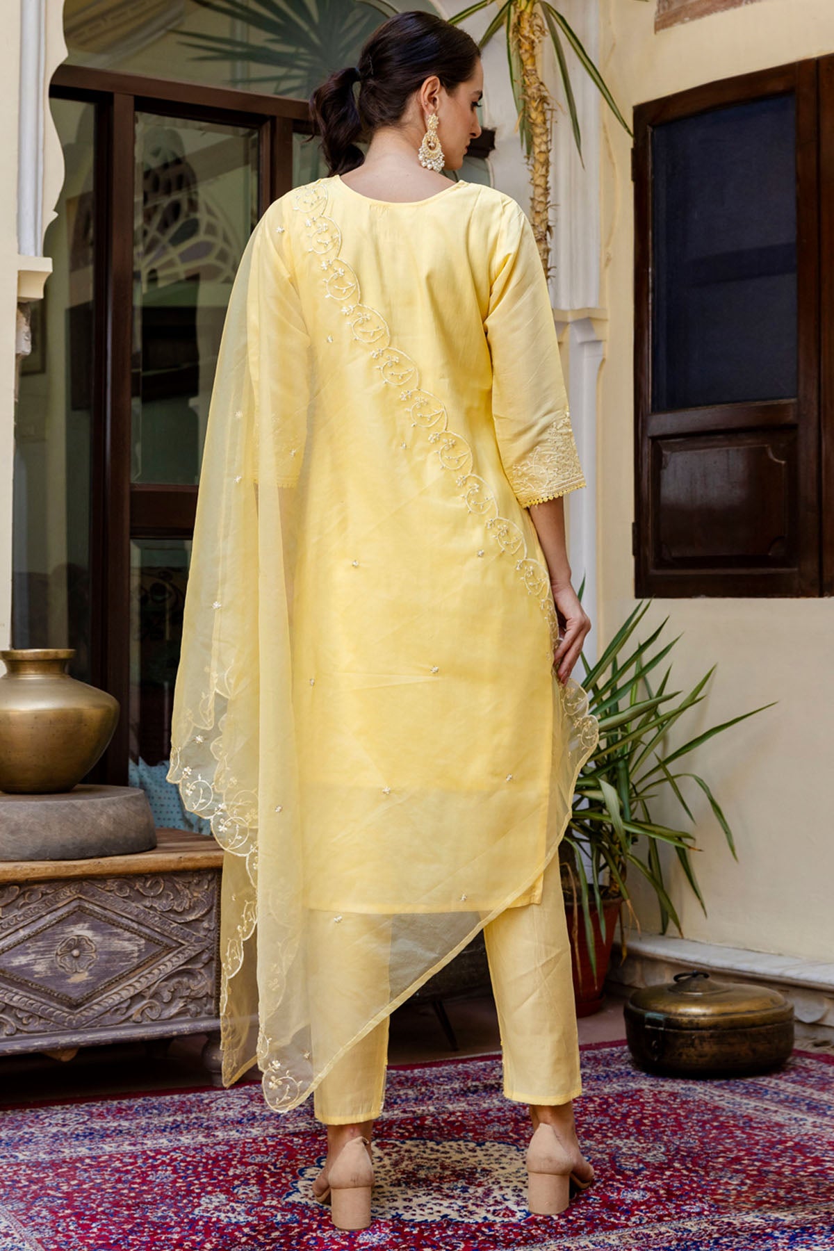 Viscose Silk Yellow Kurta Set