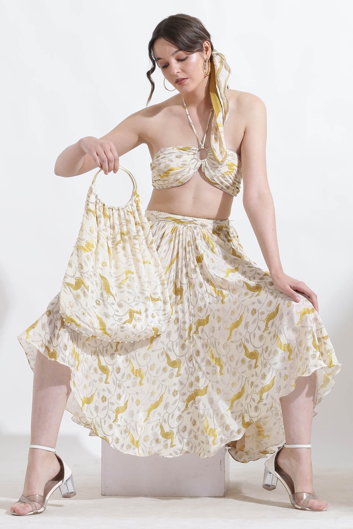 Wallaby Printed Crepe Tote Bag