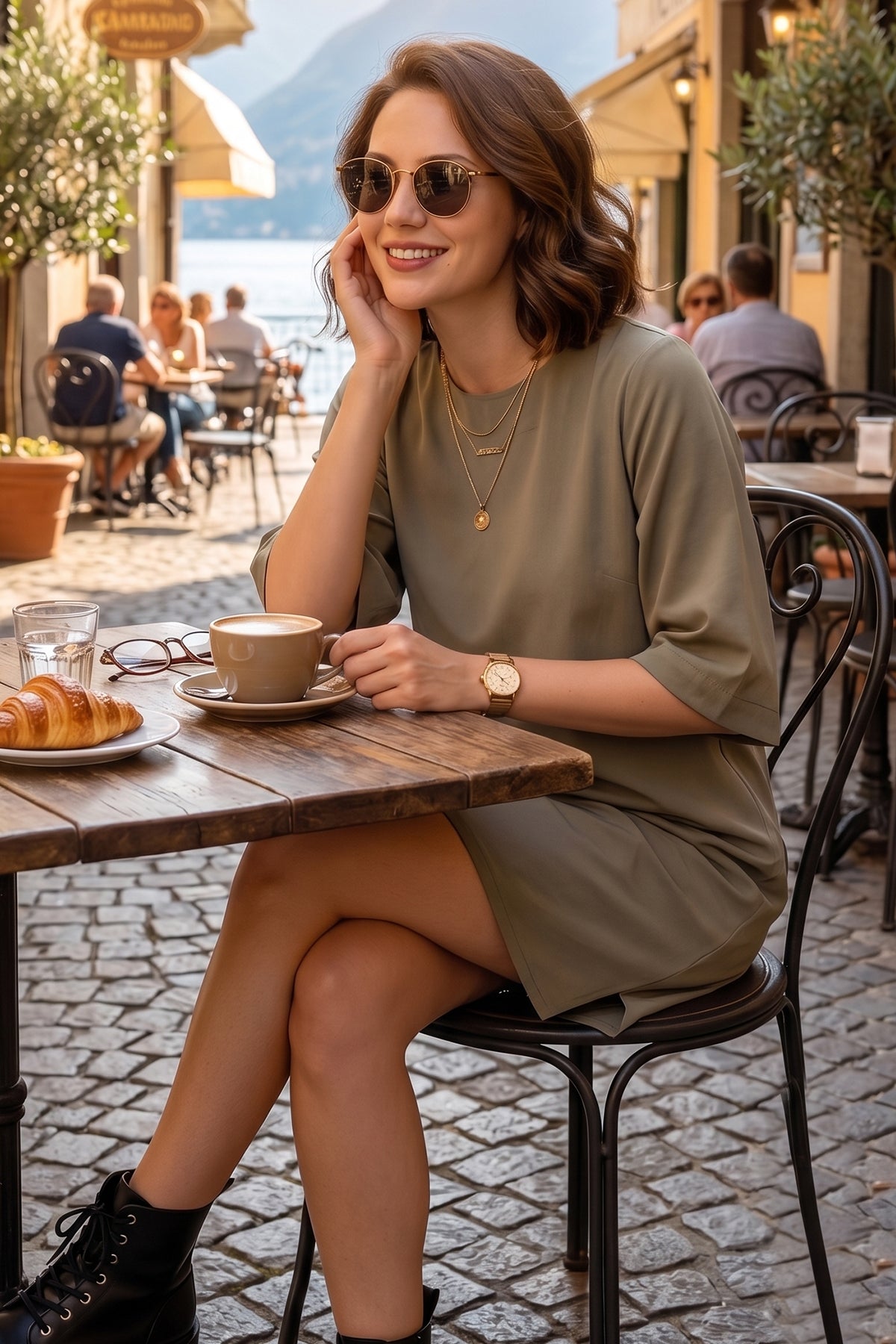 Warm Grey Bamboo Cotton Dress