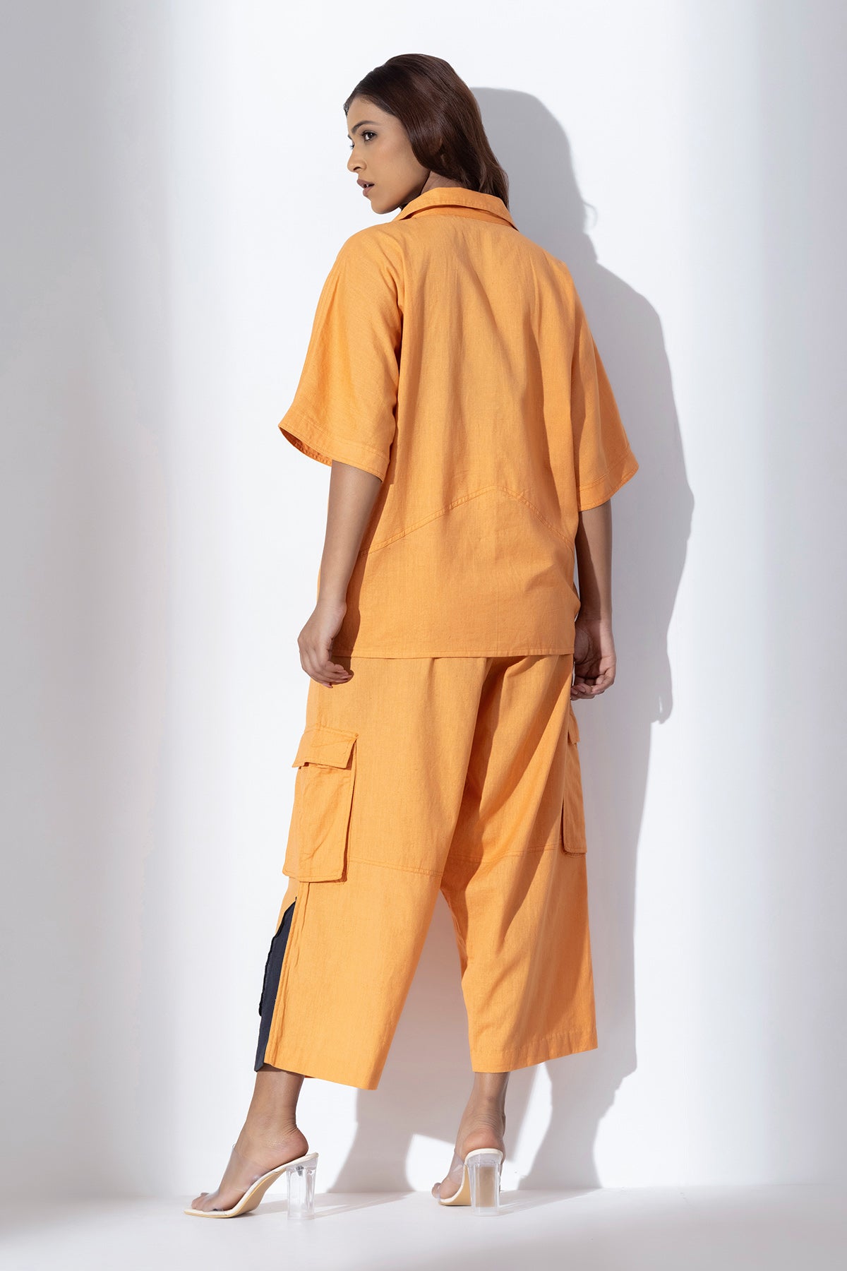 Warm Orange Applique Work Shirt