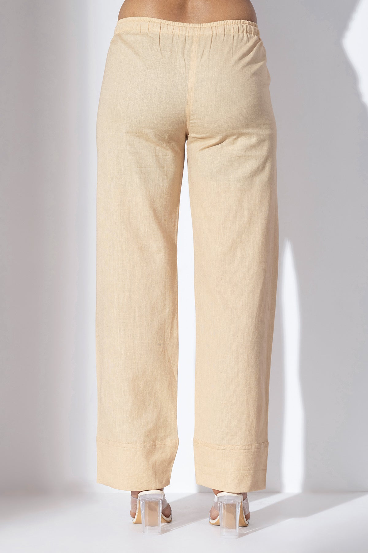 Warm Sand Cotton Straight Pants
