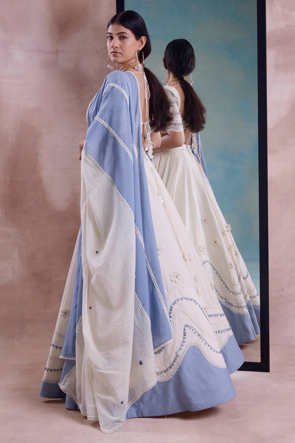 Wave Patchwork Lehenga Set