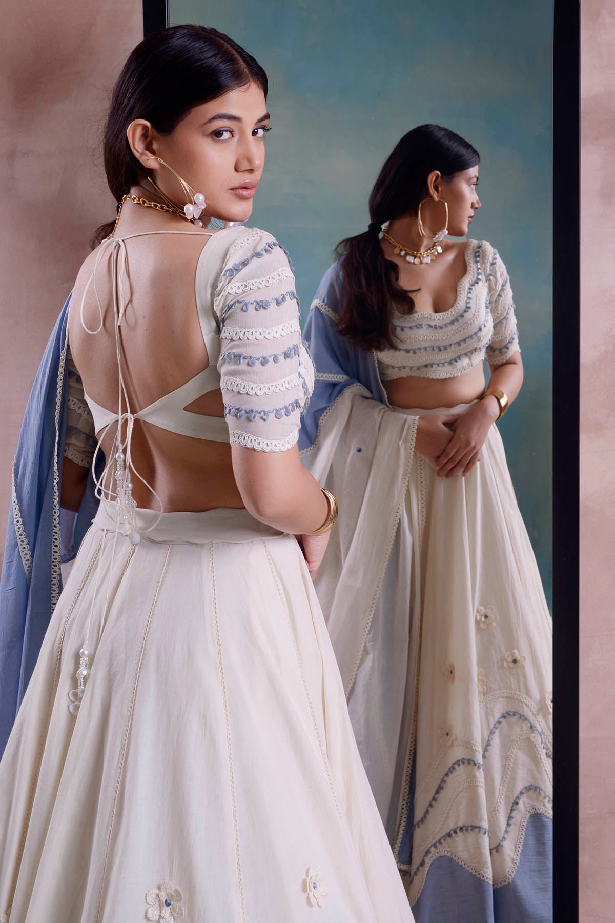 Wave Patchwork Lehenga Set