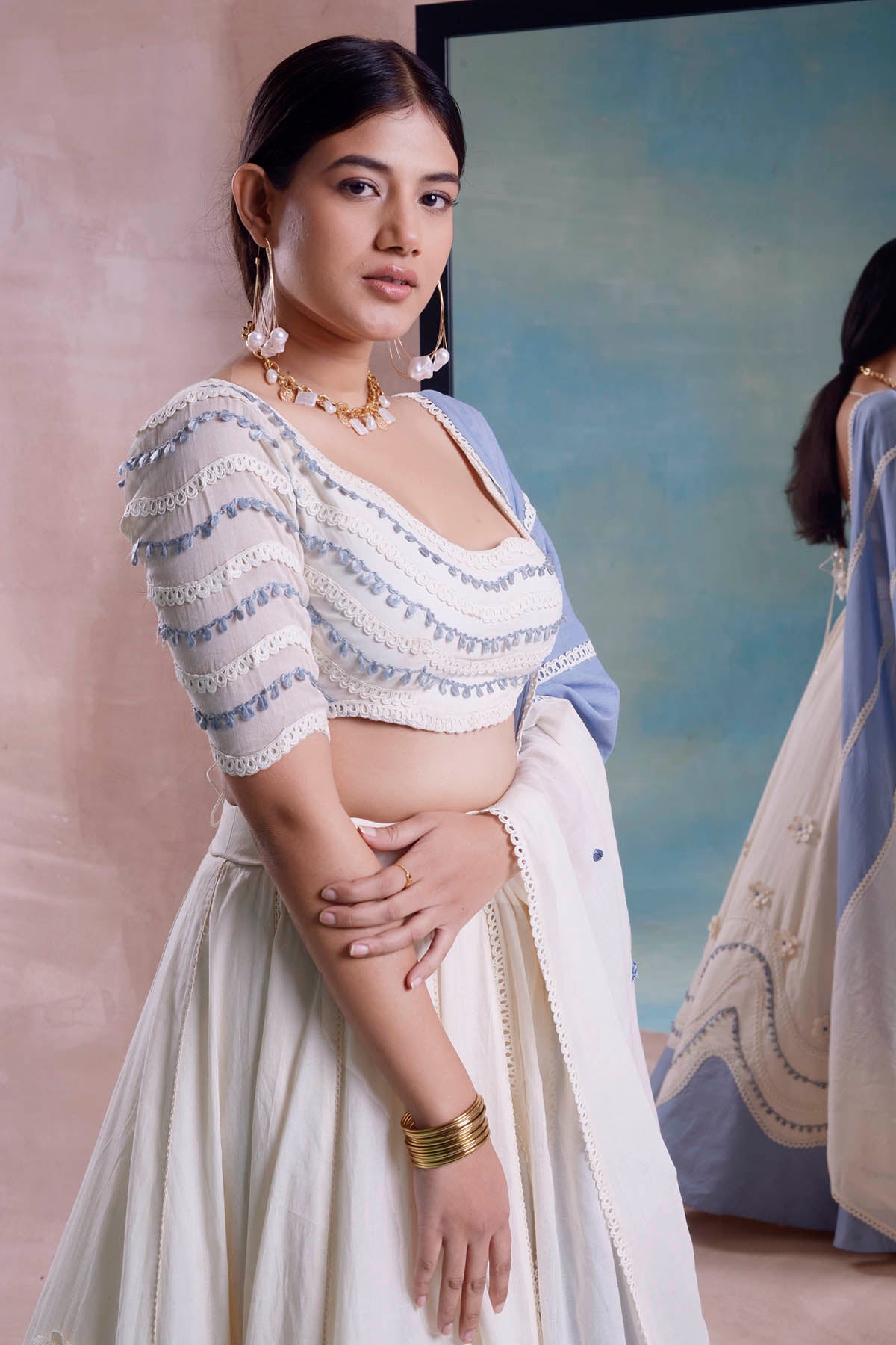 Wave Patchwork Lehenga Set