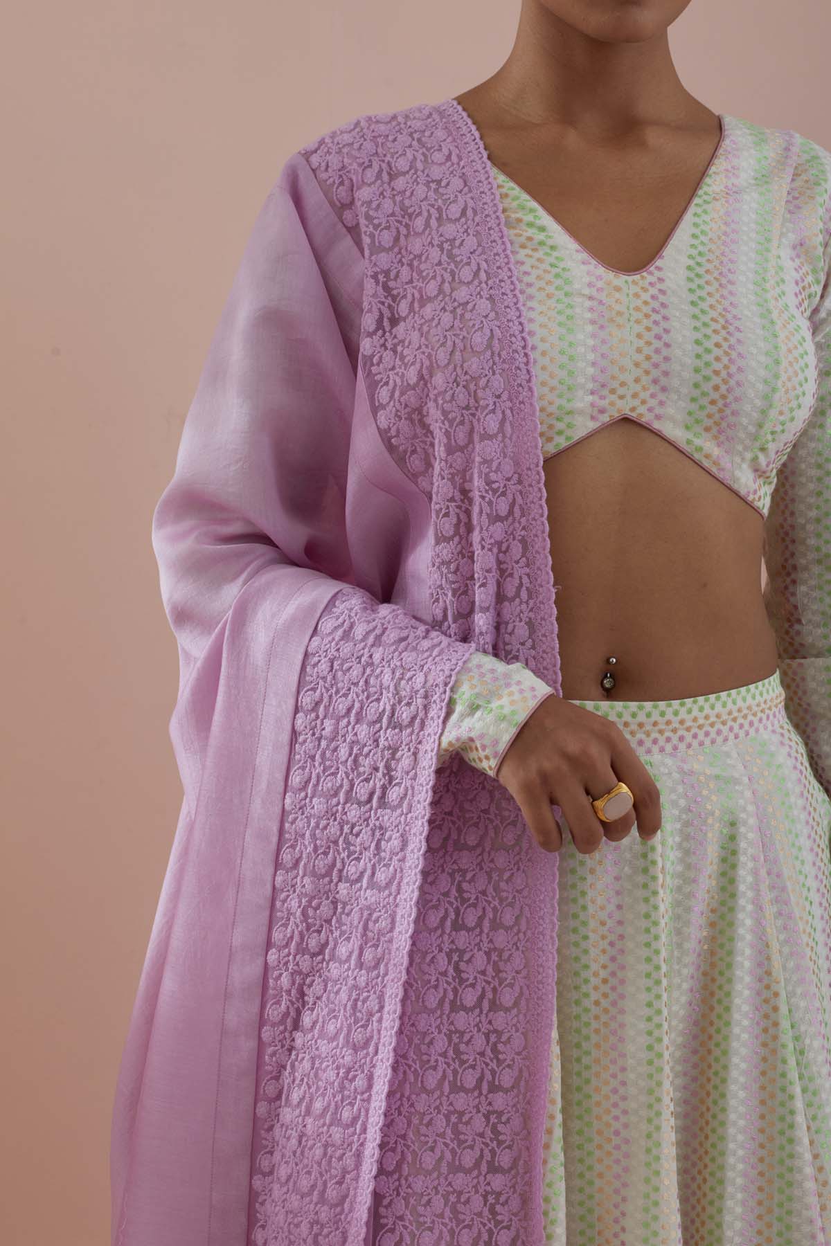 Waves Embroidered Lehenga Set