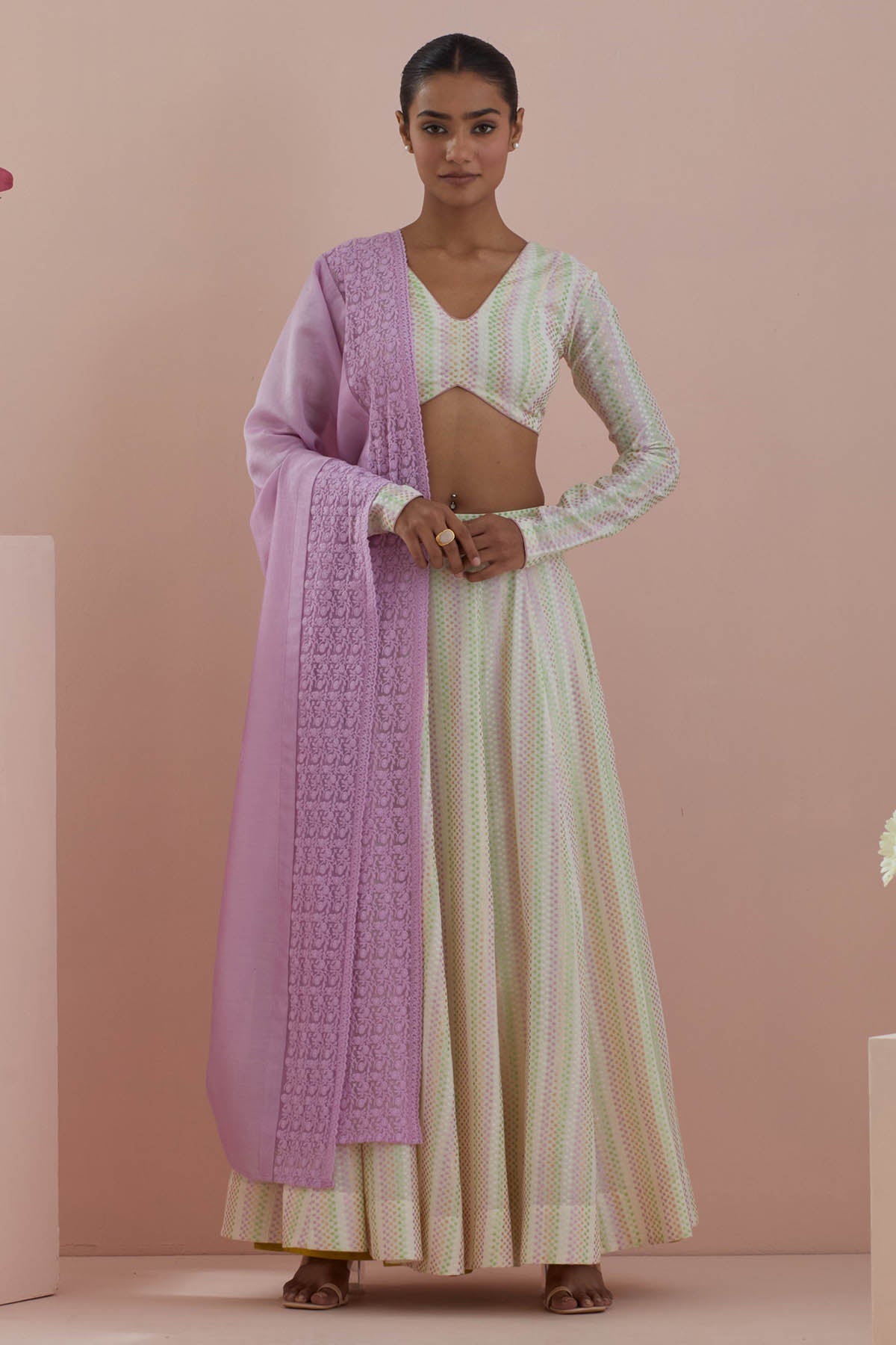 Vinusto Waves Embroidered Lehenga Set for women online at ScrollnShops